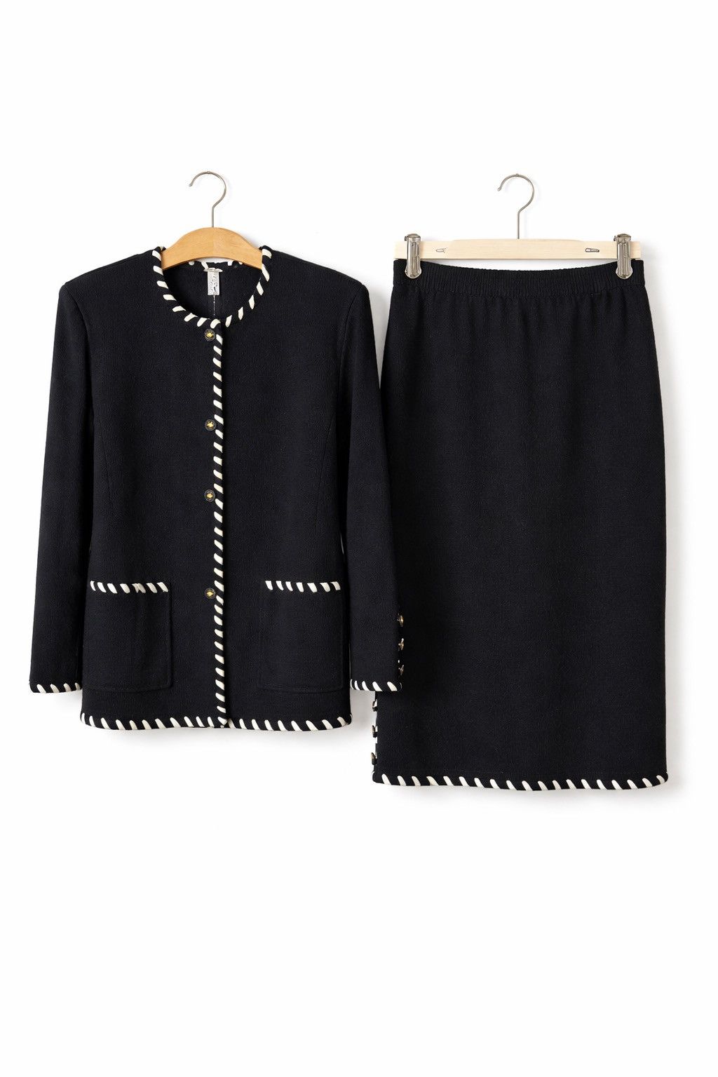Other Elegance Paris vintage knit two-piece set with trim. Size L / US 10 / IT 46 - 1 Thumbnail