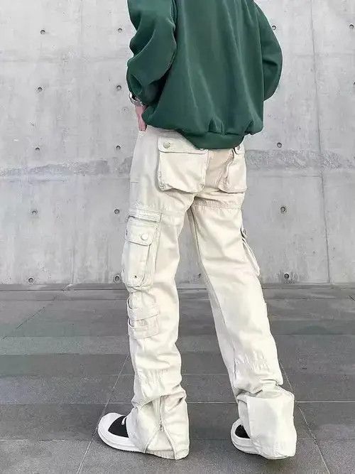 Japanese Brand × Jean High street zip pocket micro flare cargo trousers Size US 32 / EU 48 - 3 Thumbnail