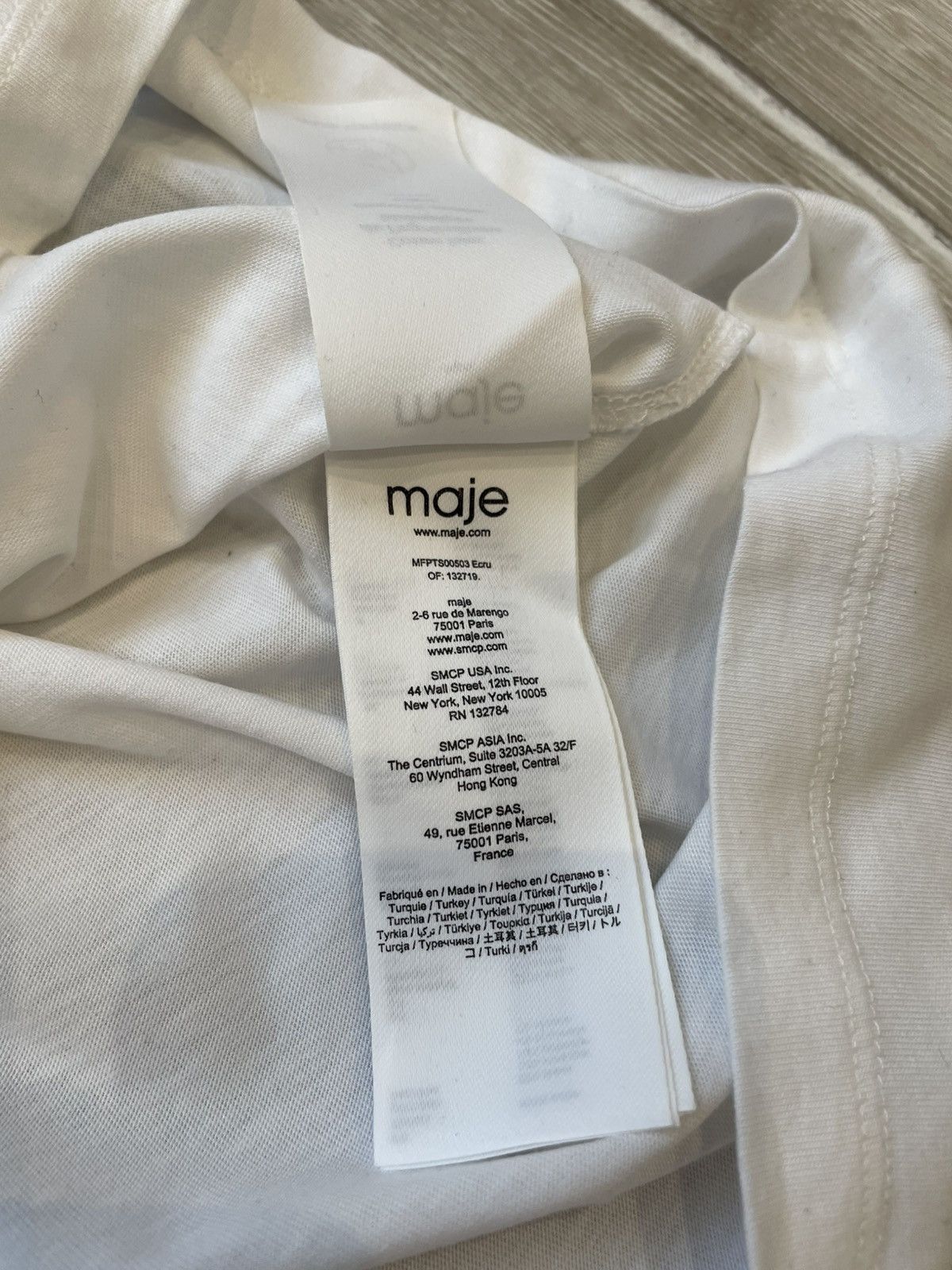Maje Maje Paris Tweed-Sleeve Tee in Ecru MSRP$155 Parian Chic Size XS / US 0-2 / IT 36-38 - 12 Thumbnail