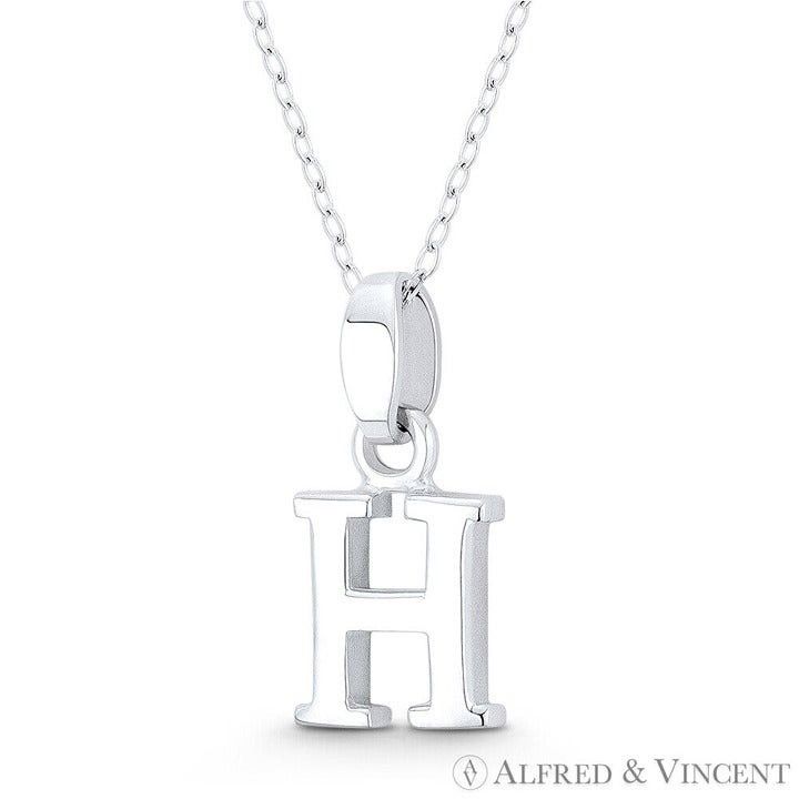 Other Initial Letter "H" Charm 3D Pendant in .925 Sterling Silver Size ONE SIZE - 1 Preview