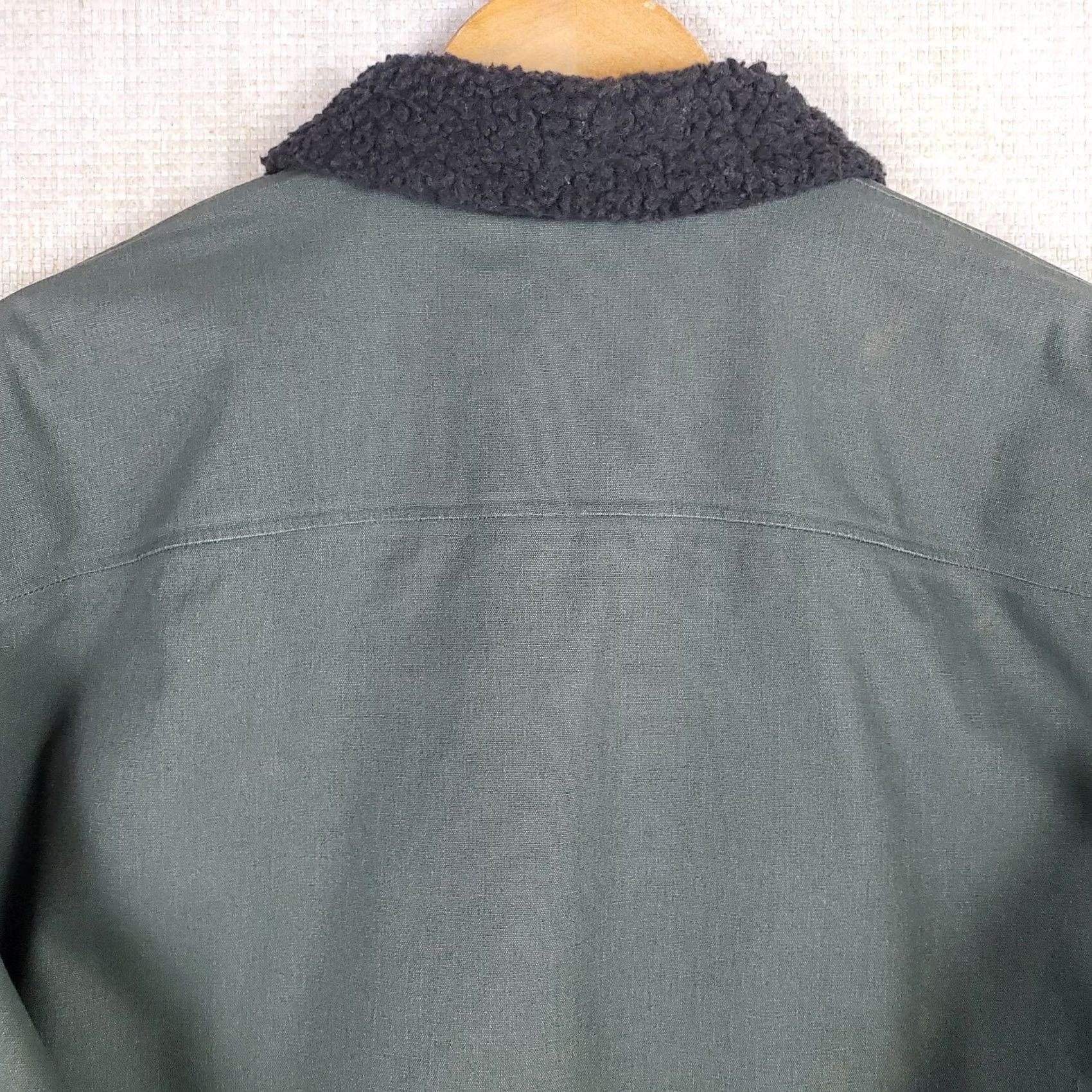 Vintage Hill City Mens Jacket Gray Canvas Sherpa Lined Full Zip, Medium, Cotton Canvas Workwear, Coat, Pockets, Wind/Water Resistant Size US M / EU 48-50 / 2 - 6 Thumbnail