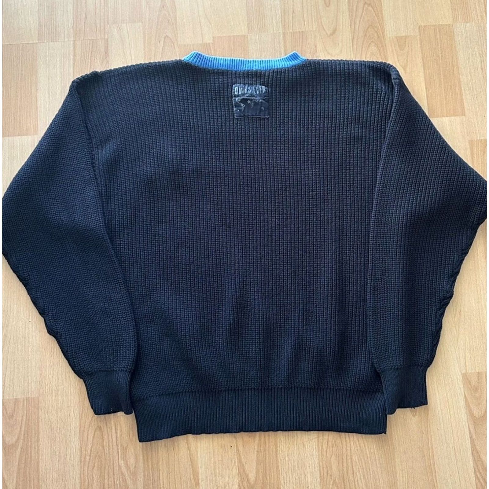 Quiksilver VINTAGE Quiksilver Sweater Knit Crew Neck Long Sleeve Blue 90s Pullover Men L Wool Acrylic Nylon Logo Size US L / EU 52-54 / 3 - 5 Thumbnail