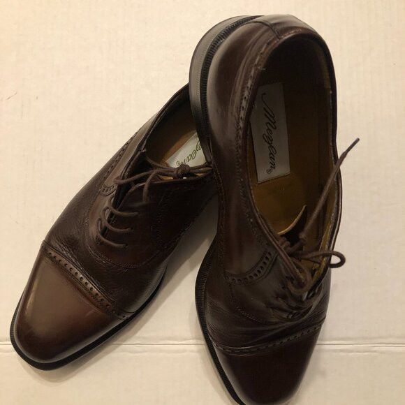 Mezlan MEZLAN MEN'S BROWN LEATHER LACE UP DRESS SHOES SIZE: 8 Size US 8 / EU 41 - 5 Thumbnail