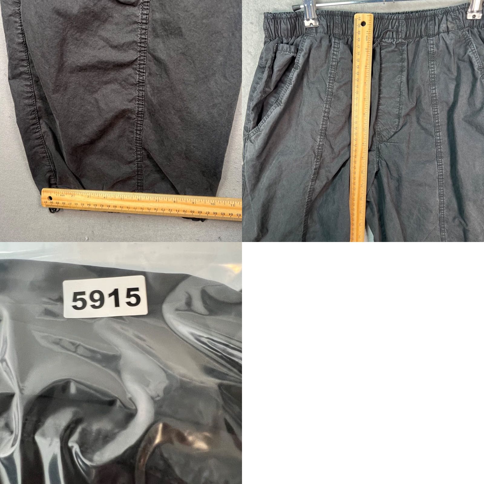 Zara Zara Black Cotton Elastic Waist Wide-Leg Pants Womens Size S Small Regular Inseam 30in Ankle Stretch Size 28" / US 6 / IT 42 - 8 Thumbnail