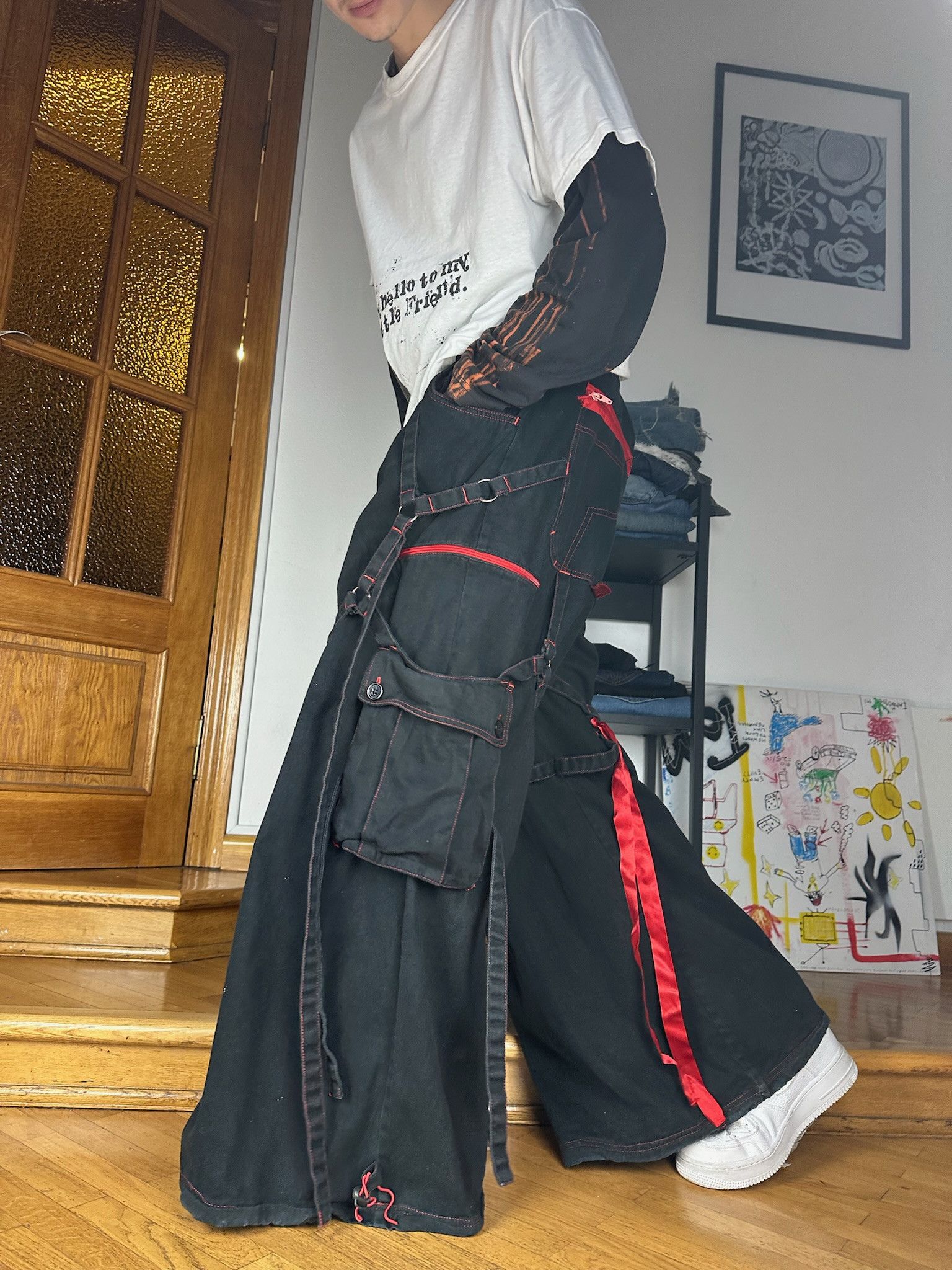Rare Vintage Criminal Damage Bondage parachute Cargo Pants