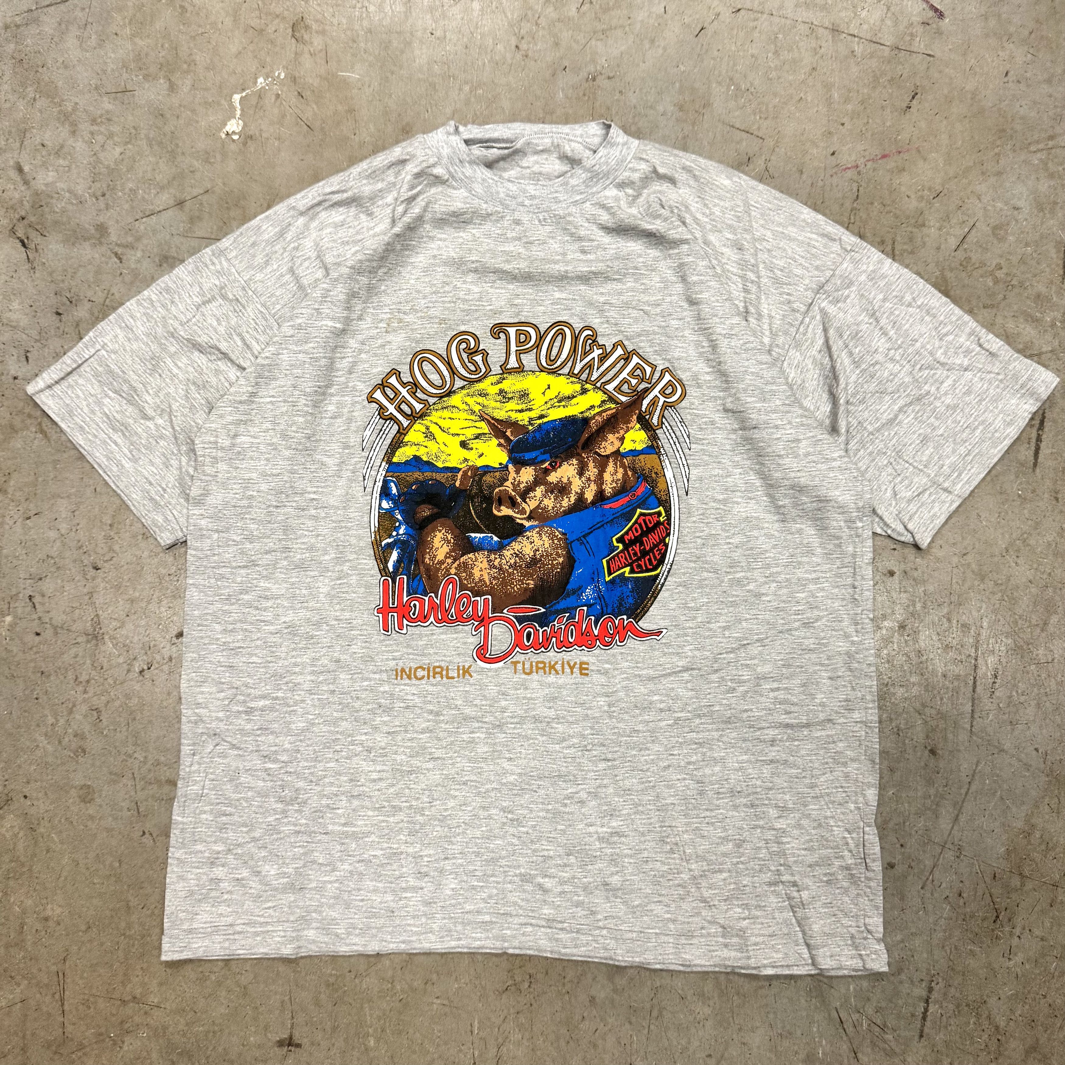 Harley Davidson × Vintage VTG 80s Harley Davidson Turkey Hog Power Pig Biker T Shirt Size US L / EU 52-54 / 3 - 1 Thumbnail