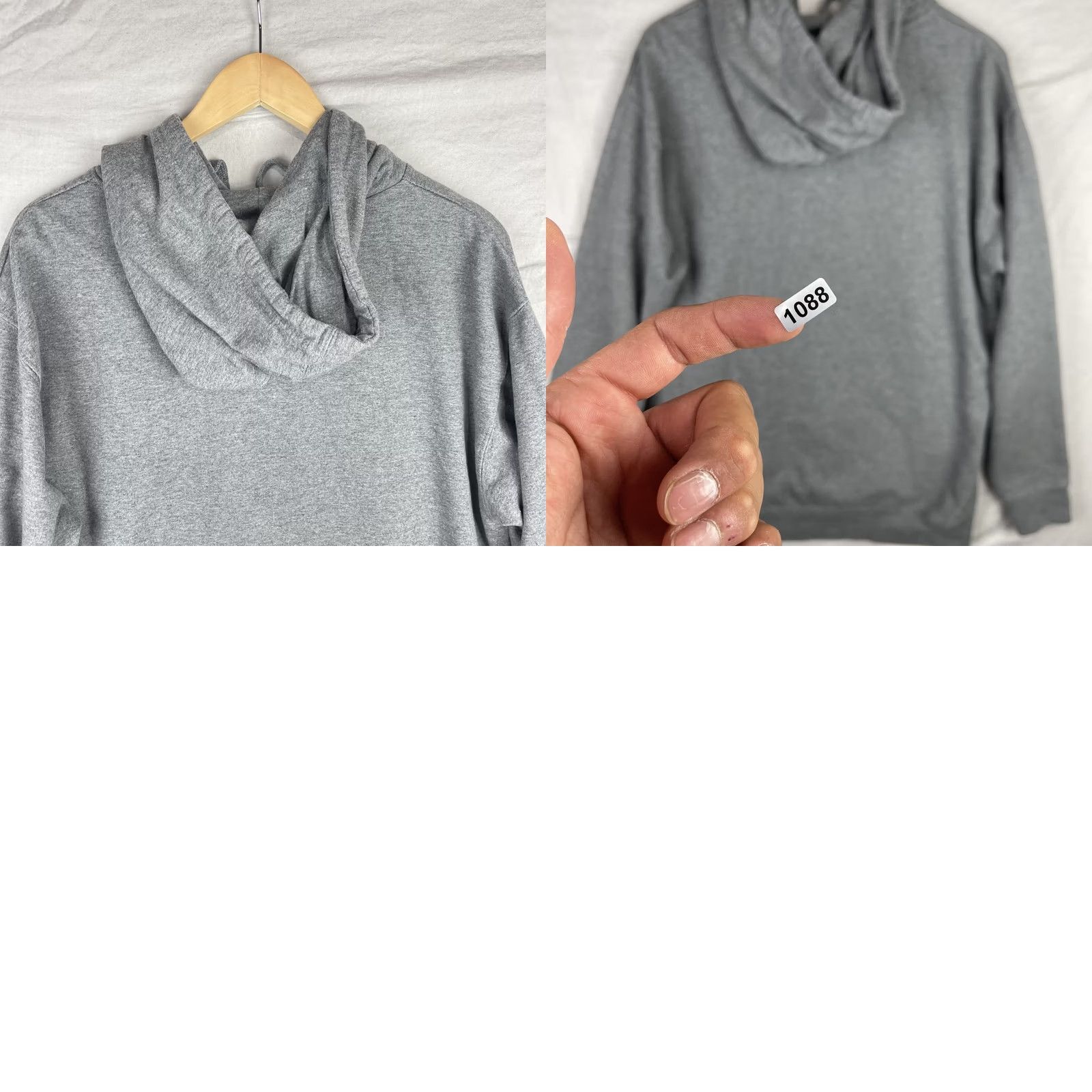 Vintage FMF Hoodie Mens Large Gray Sweatshirt Fleece Pullover Flying Machine Factory Graphic Print Hooded Pockets Logo Size US L / EU 52-54 / 3 - 9 Thumbnail
