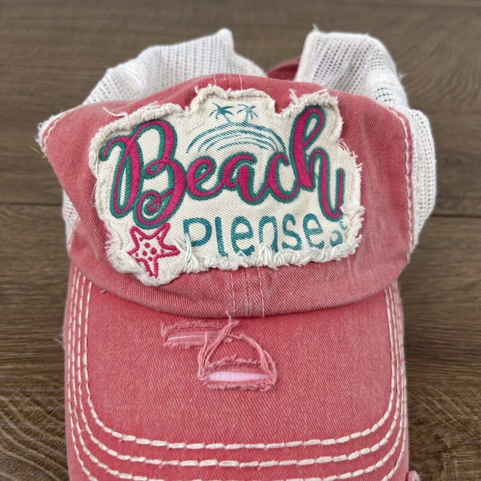 Other Beach Please Hat Beach Hat Red Adjustable Hat Red Adult Size Size ONE SIZE - 7 Thumbnail
