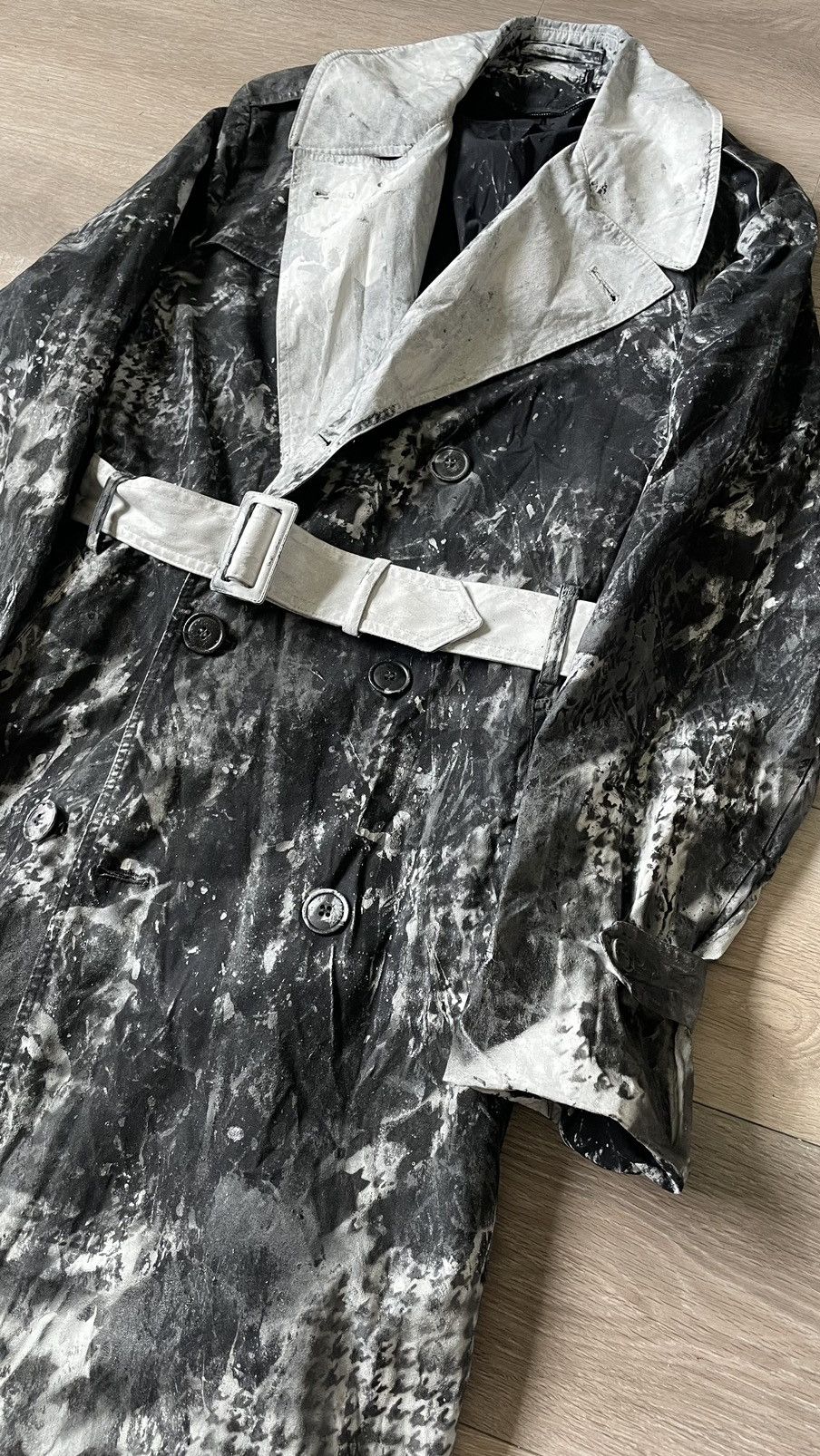 Handmade Hand Painted Houndstooth Trudge Trench Size US M / EU 48-50 / 2 - 2 Thumbnail