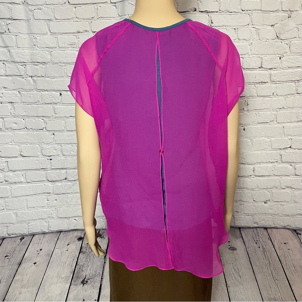 Drew Drew Silk Layered Pink Blue Short Sleeve Top Size M Size M / US 6-8 / IT 42-44 - 5 Thumbnail