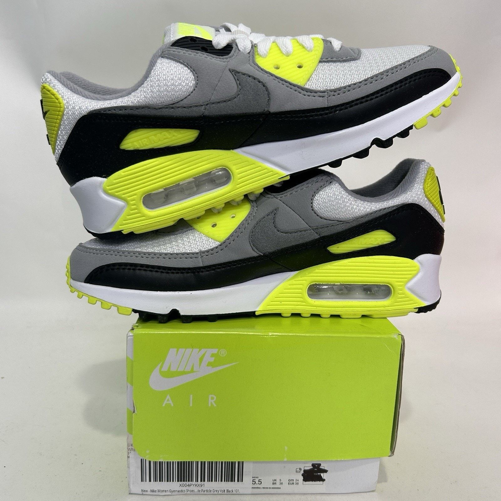 Nike Nike Air Max 90 WMNS “White Black Volt” Size US 7 / IT 37 - 3 Thumbnail