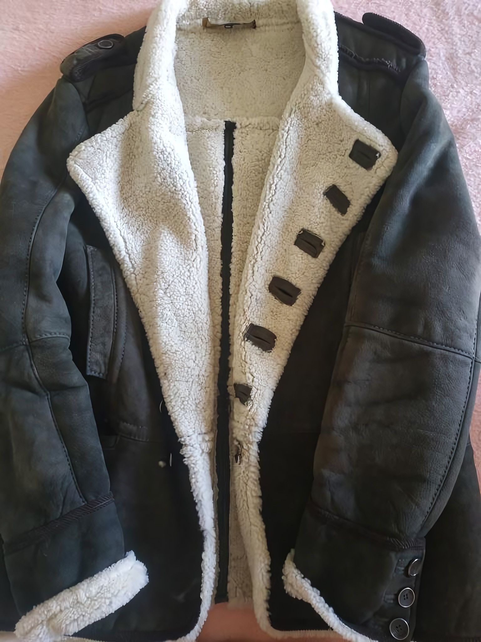 Roberto Cavalli SHEEP FUR SHEARLING SUEDE COAT Size US XL / EU 56 / 4 - 2 Thumbnail