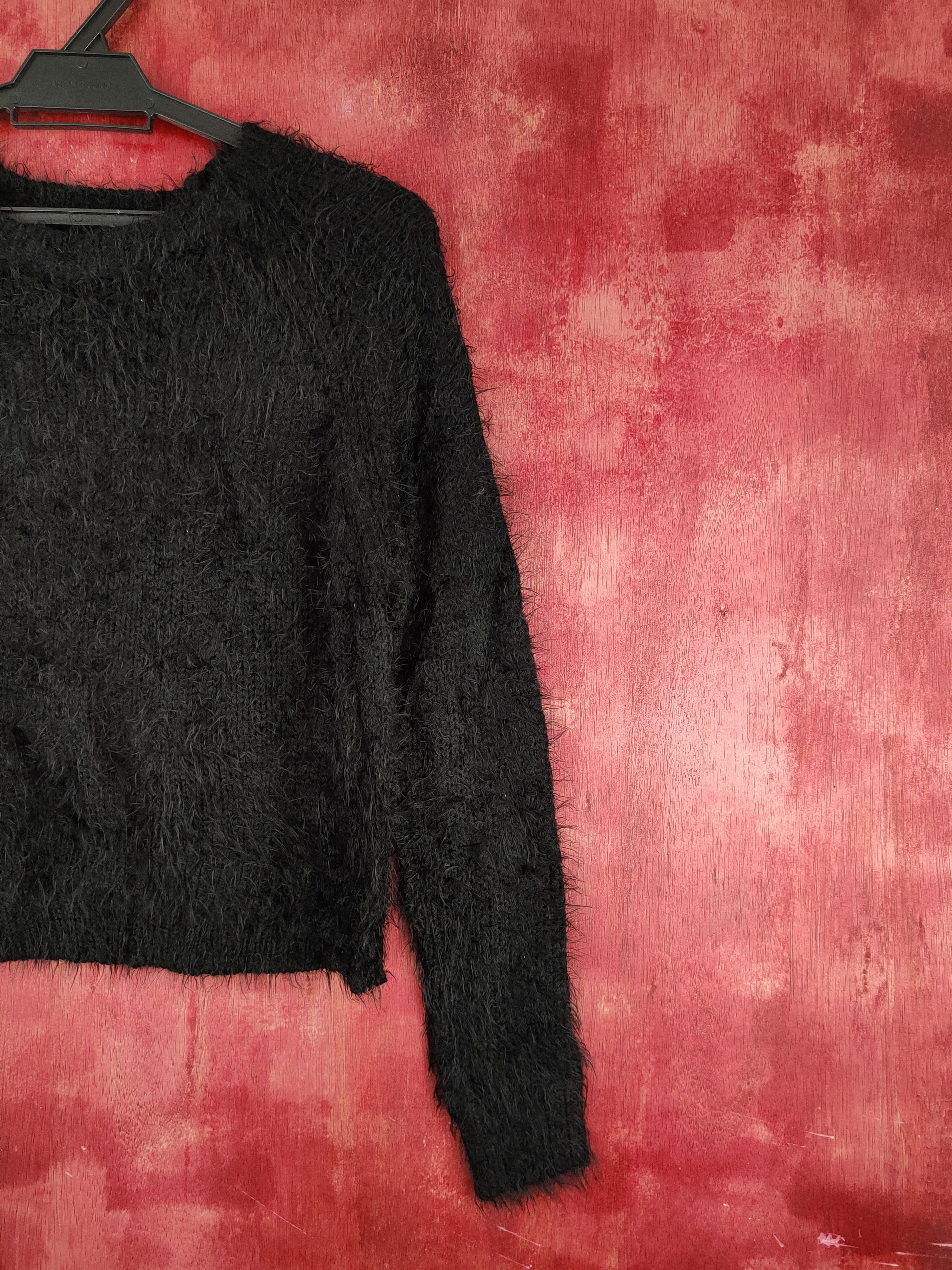 Japanese Brand × Vintage Topshop Black Shag Shaggy Fur Mohair Knitwear #S1911 Size S / US 4 / IT 40 - 5 Thumbnail