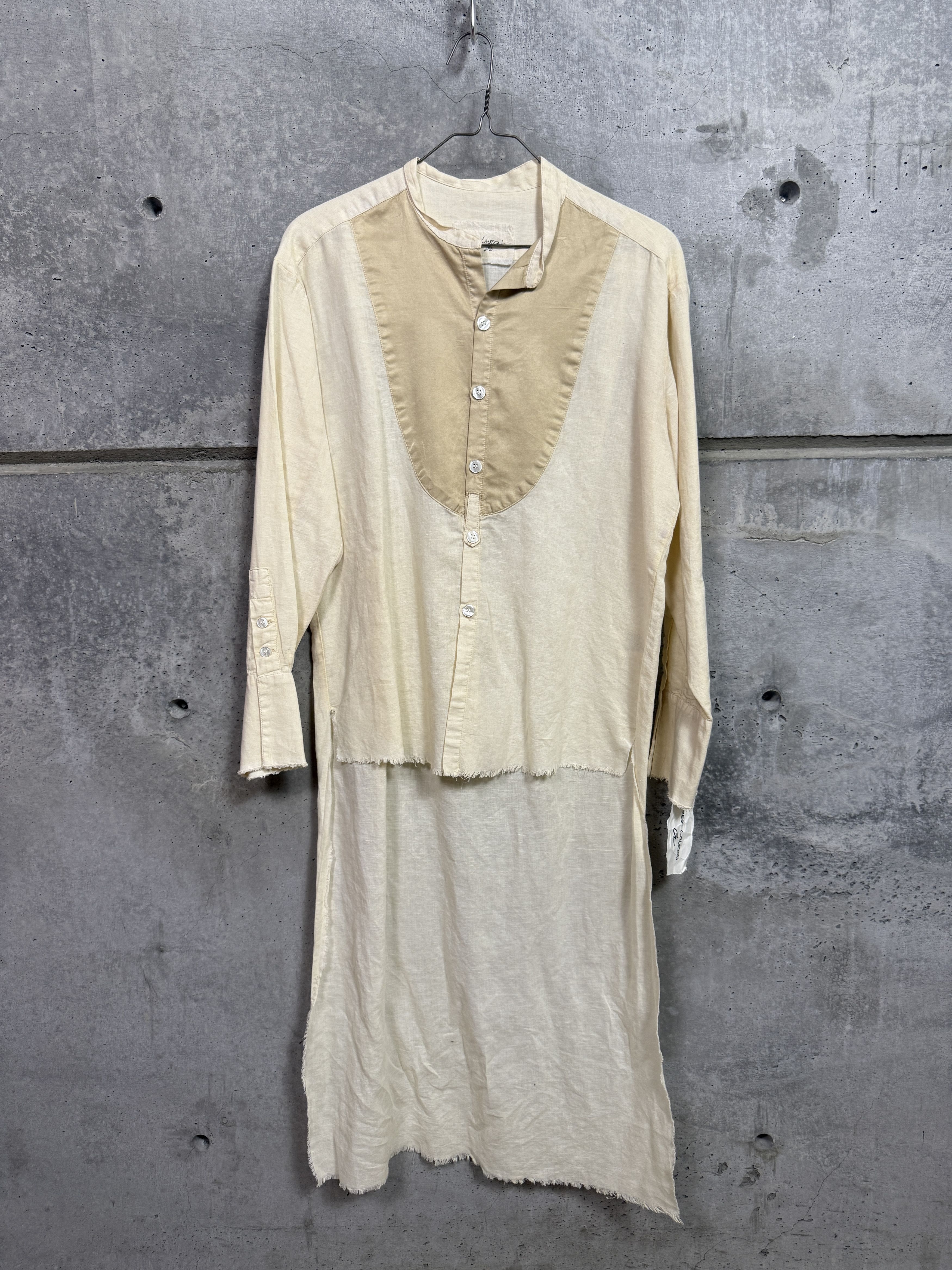 Greg Lauren Greg Lauren Linen Long Tux Studio Shirt Size US M / EU 48-50 / 2 - 1 Thumbnail