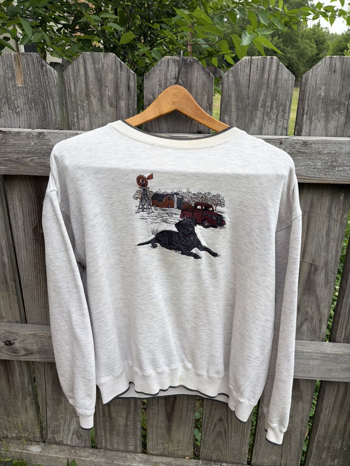 Croft & Barrow C&B Sport Croft & Barrow Embroidered Farm Scene Sweatshirt Size US XL / EU 56 / 4 - 1 Thumbnail