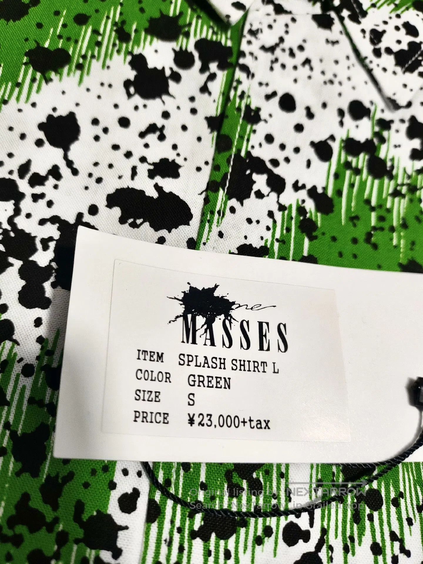 Massive Masses Green Stain Shirt. Size US XL / EU 56 / 4 - 6 Thumbnail