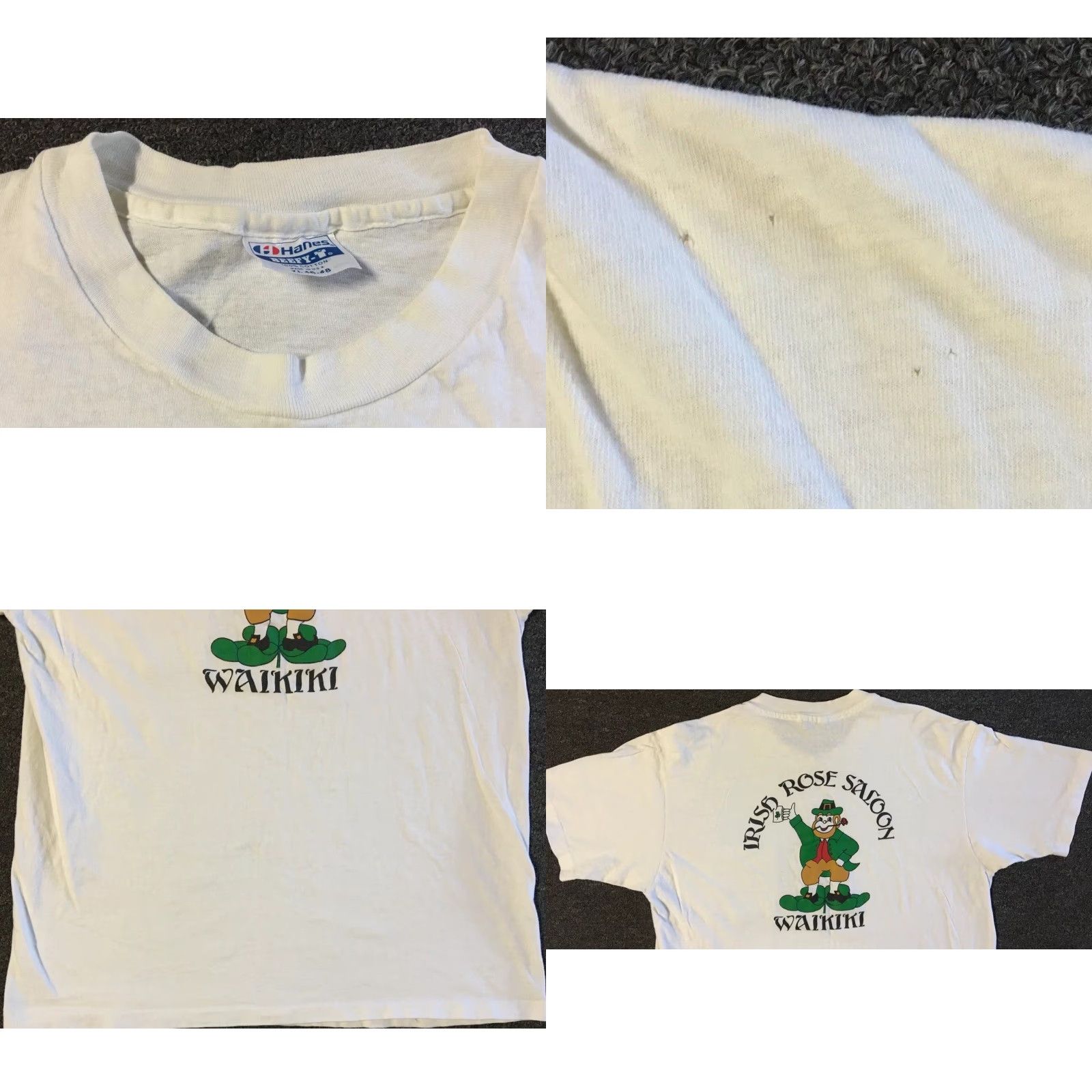 Vintage VINTAGE Irish Rose Saloon Hawaii Faded Shirt L Bar Beach Surf Grunge Biker Shirt Mens Large White 90s Vintage USA Bar Surf Thrashed Pup? Size US L / EU 52-54 / 3 - 9 Thumbnail