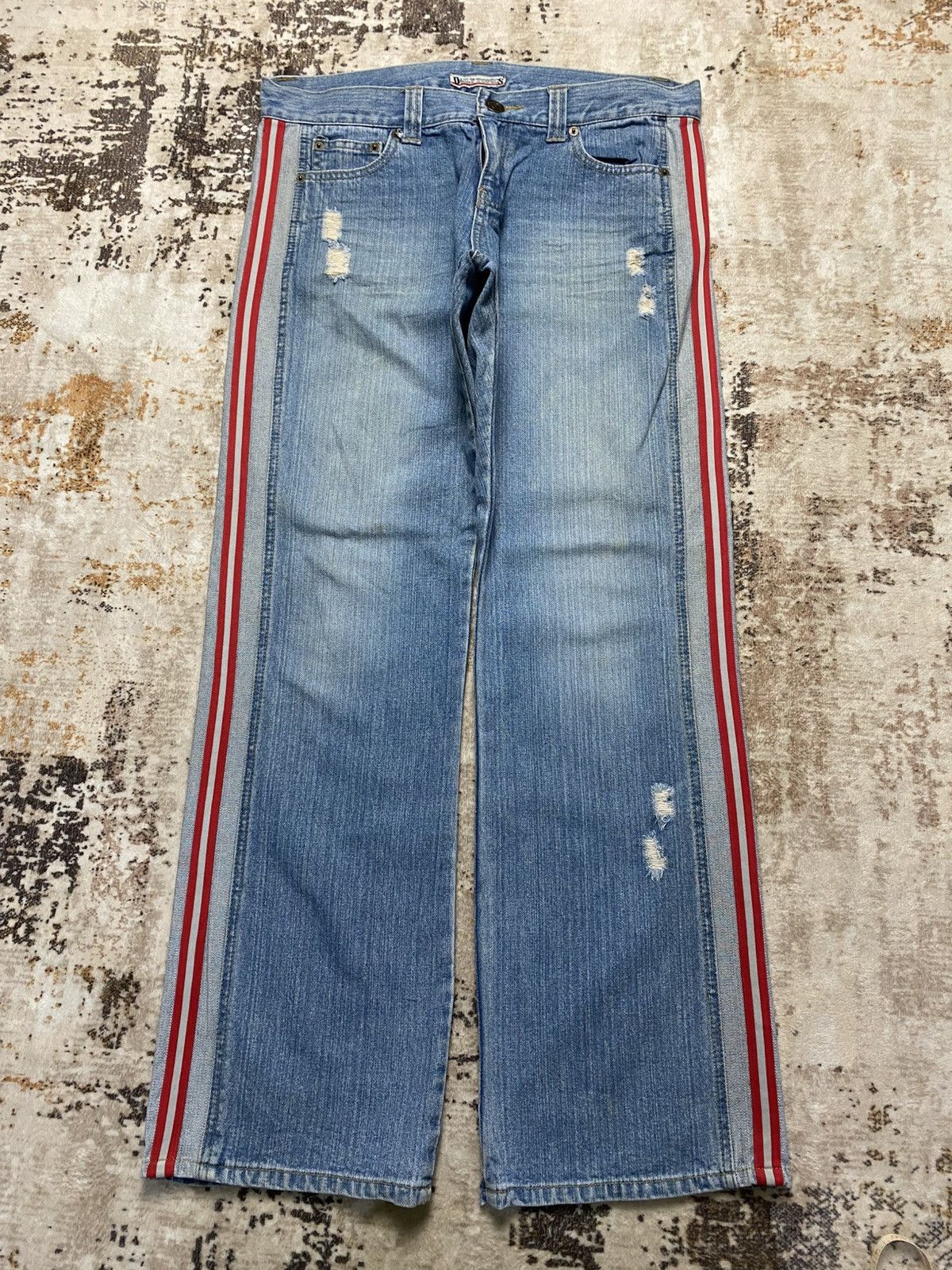 Tornado Mart Baggy Denim With Red Line💥 Size US 32 / EU 48 - 1 Thumbnail