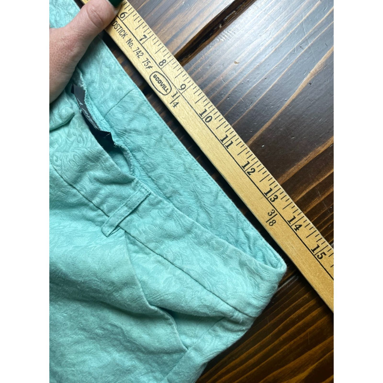 Vintage A.Byer Jeans Women's 9 Green Floral Denim Skinny Pockets Size 30" / US 8 / IT 44 - 3 Thumbnail