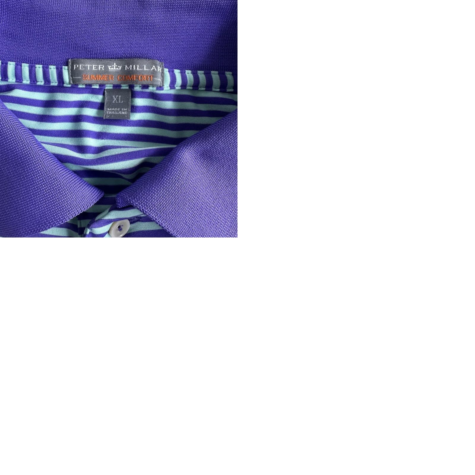 Peter Millar Peter Millar Summer Comfort Floridian Golf Polo Shirt Men XL Purple Stripe Size US XL / EU 56 / 4 - 9 Thumbnail