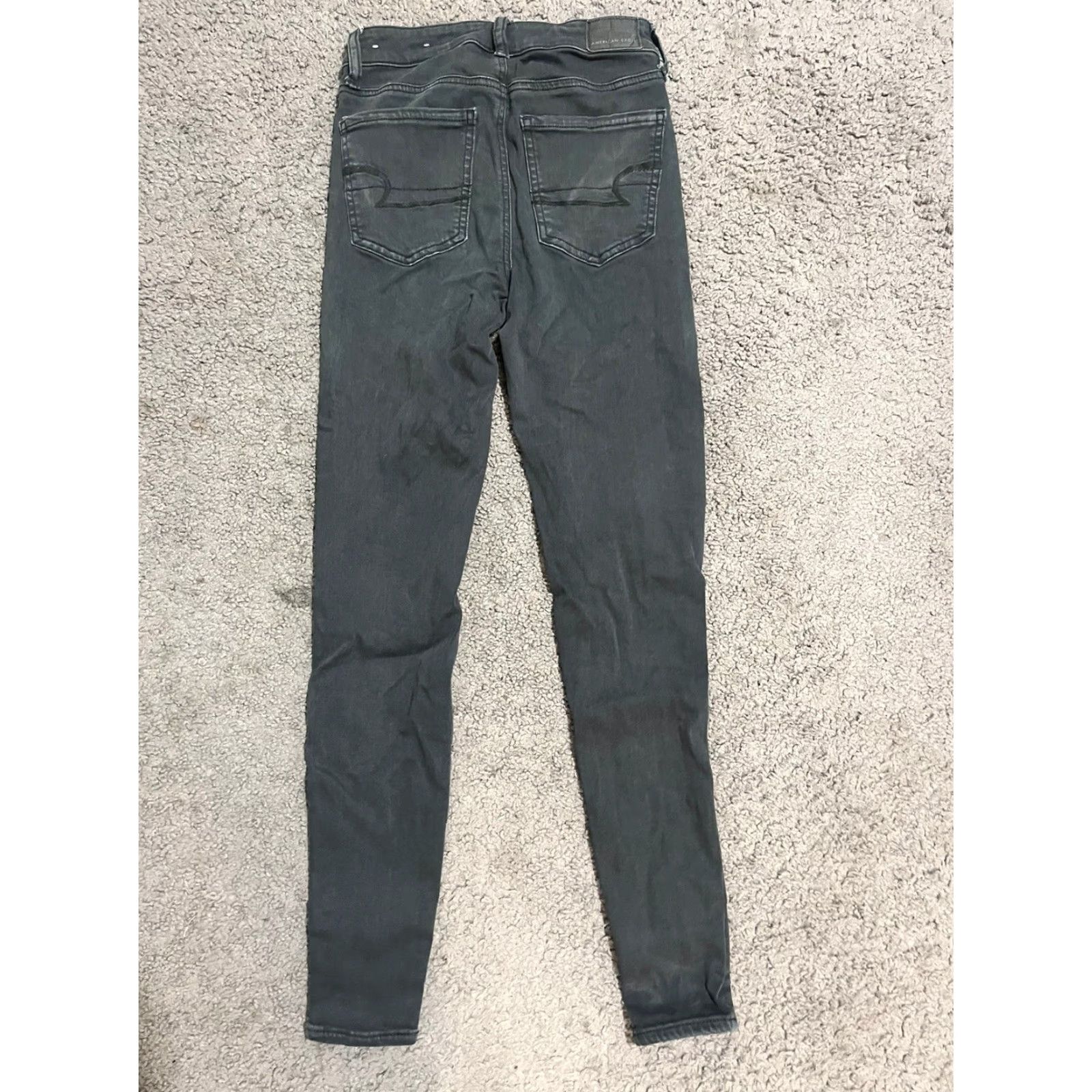 American Eagle Outfitters American Eagle Jeggings Jeans Sz 0 Black Denim Hi-Rise Next Level Super Stretch Women Size 25" / US 0 / IT 36 - 3 Thumbnail