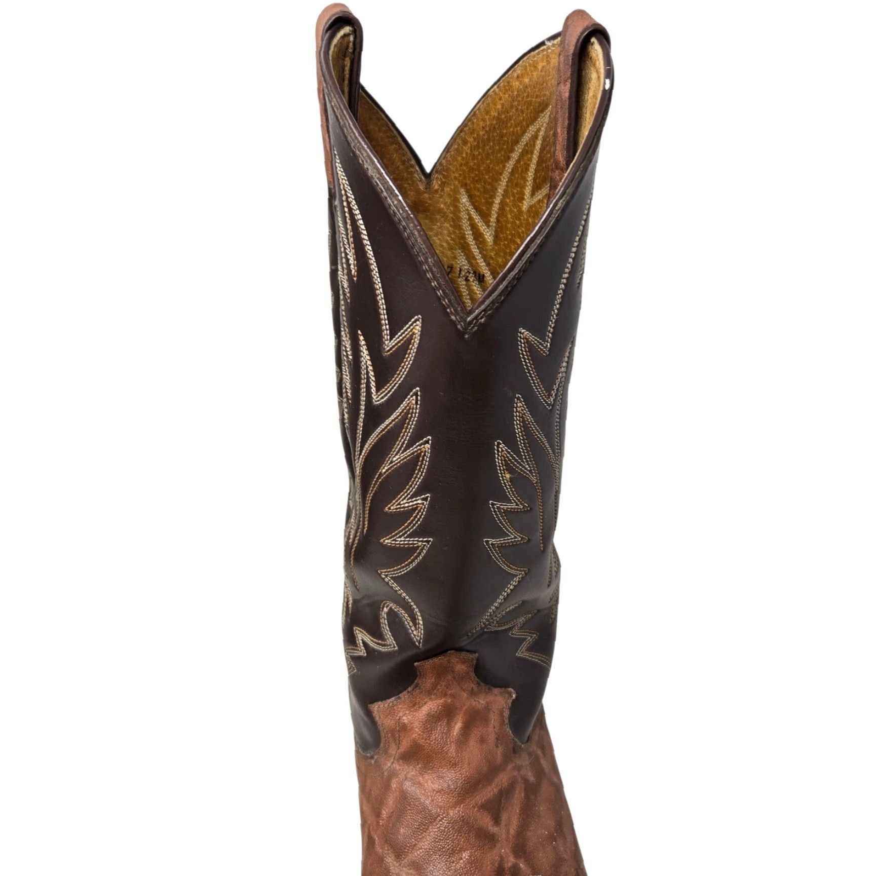 Justin Boots VINTAGE Justin Boots Boot Western Cowboy Leather D Brown Size 9 Men Shoes - read flaws readouts Size US 9 / EU 42 - 4 Thumbnail