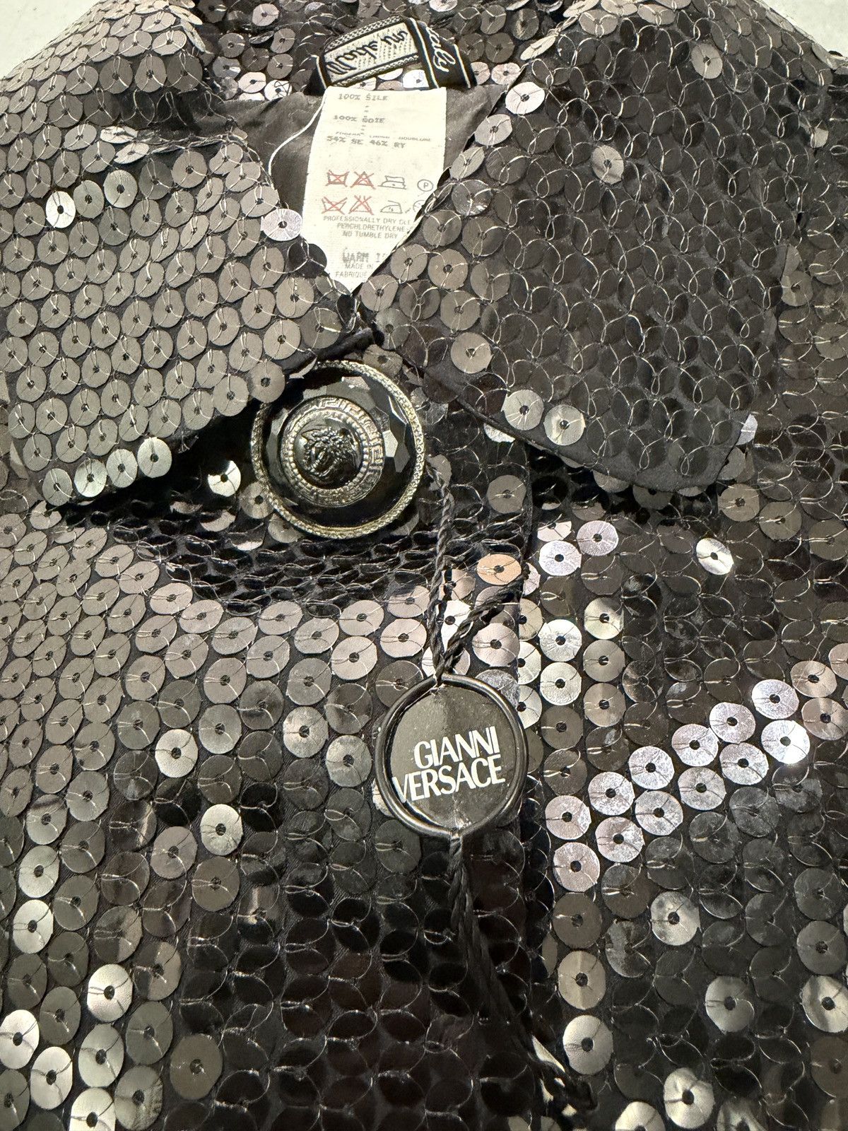 Versace F/W 1995 Gianni Versace Couture Black Sequin Medusa Jacket Size S / US 4 / IT 40 - 6 Thumbnail