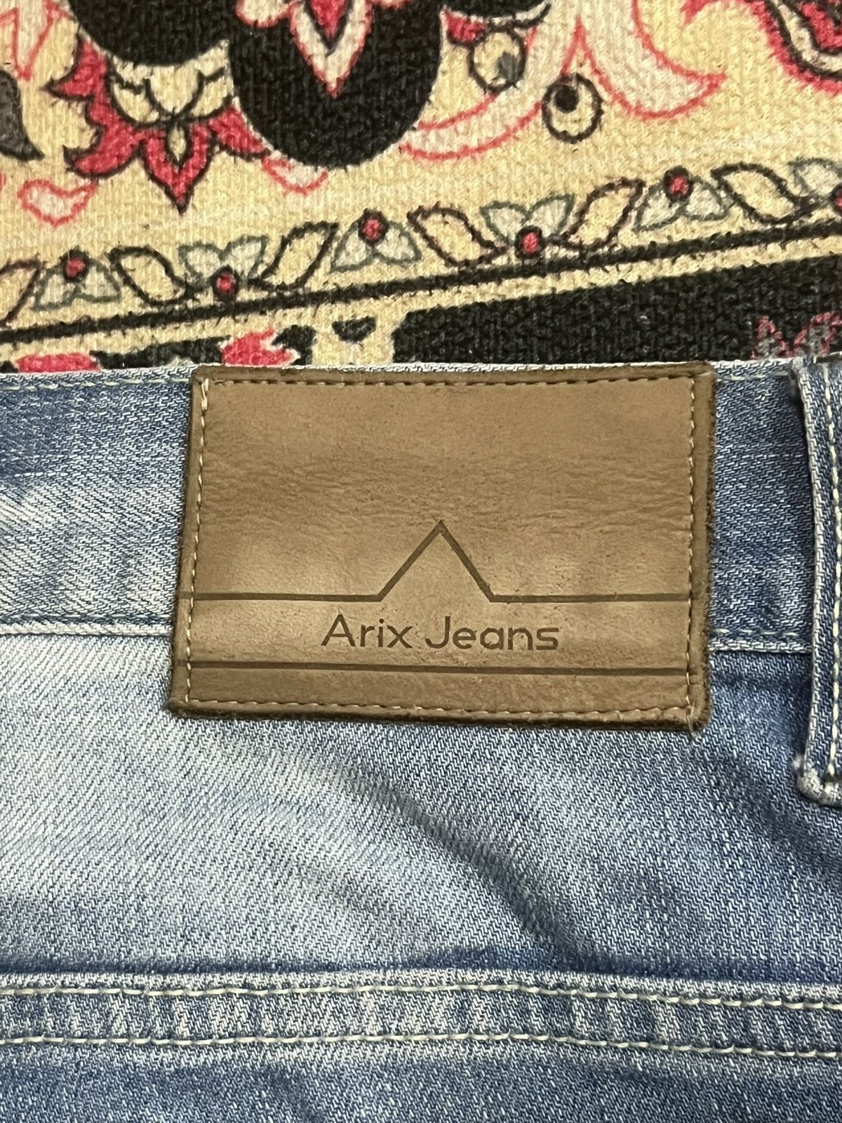 Japanese Brand Vintage Arix Jeans Blue Wash Sashiko Stitching Striaght Jean Size US 34 / EU 50 - 8 Thumbnail