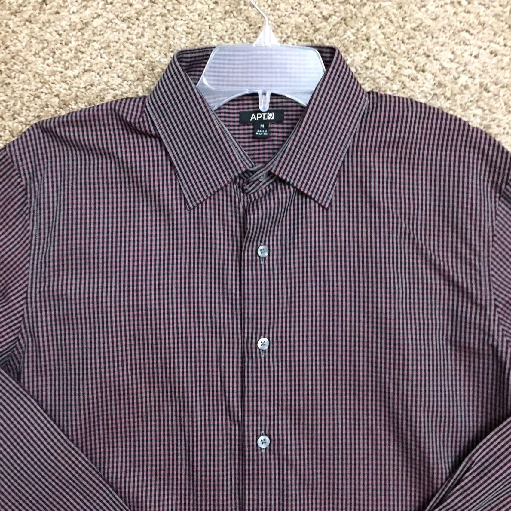 Vintage Apt 9 Shirt Mens Medium Red Gray Check Long Sleeve Button Front Size US M / EU 48-50 / 2 - 3 Thumbnail