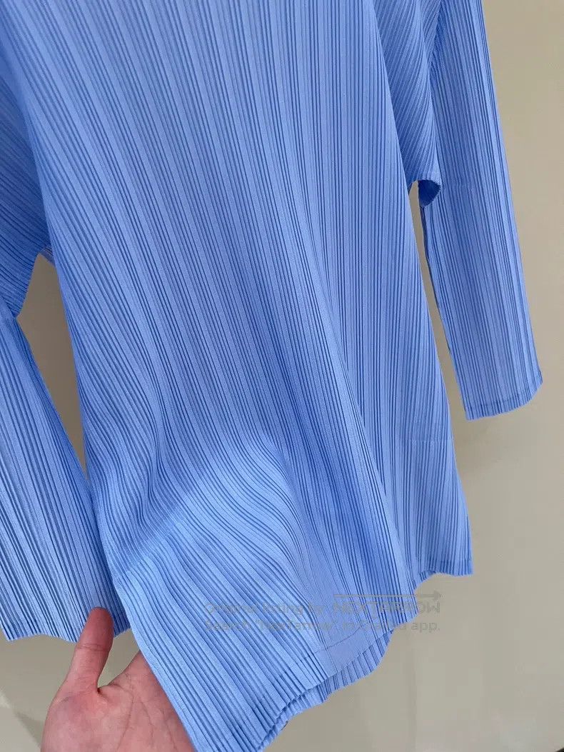 Issey Miyake Issey Miyake Blue Long Sleeve Top Size XXL / US 16-18 / IT 52-54 - 3 Thumbnail