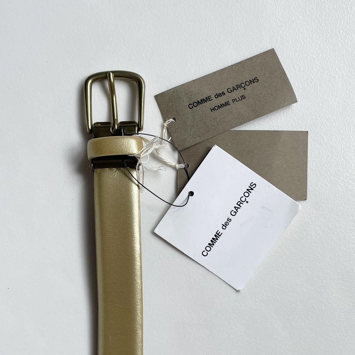 Comme des Garcons 2.5cm Gold Leather Belt Size 32 - 7 Thumbnail
