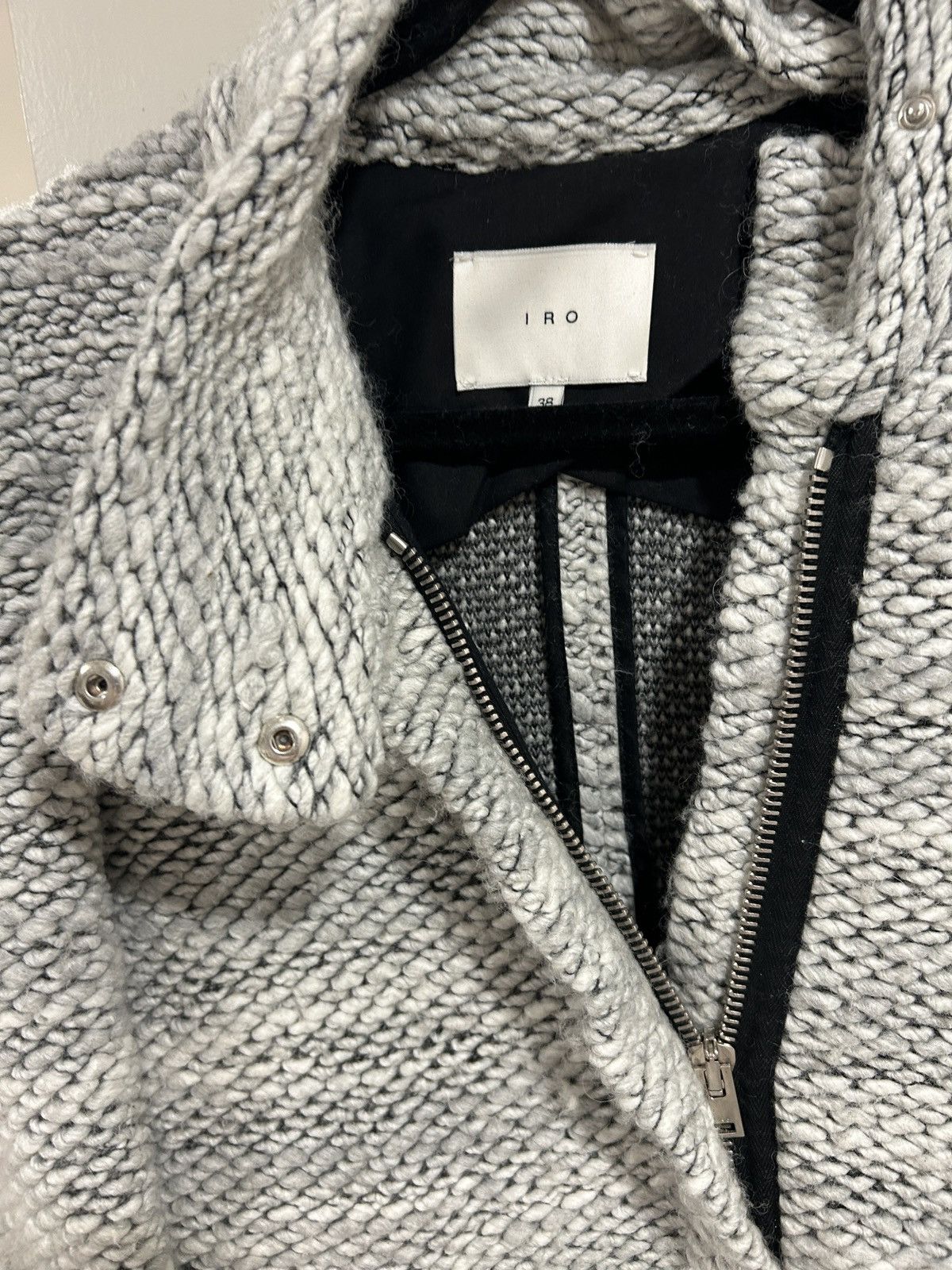 Iro IRO Womens Wool Long Sleeve Zipped Jacket Gray Size 38 Size S / US 4 / IT 40 - 2 Thumbnail