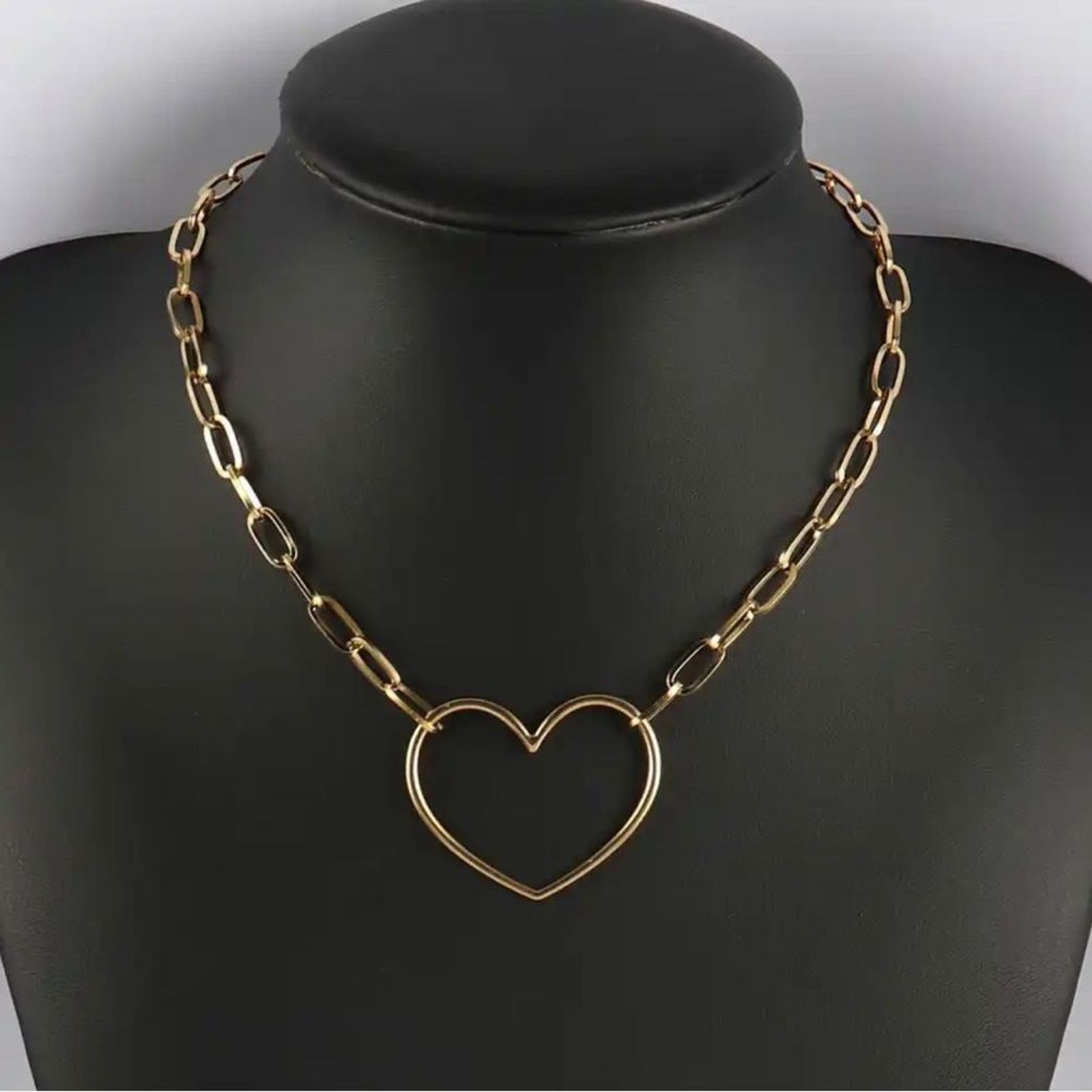 Other Stainless Steel Heart Choker Necklace Size ONE SIZE - 2 Thumbnail