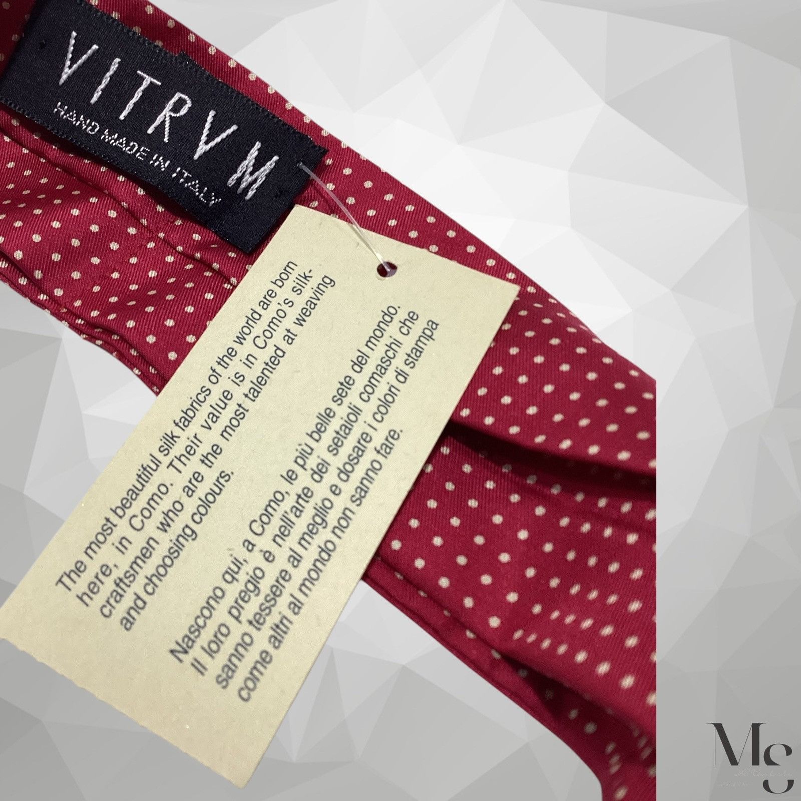 Designer VITRVM Red Polka Dot Silk ASCOT CRAVAT Hand Made In Italy 5 Size ONE SIZE - 3 Thumbnail