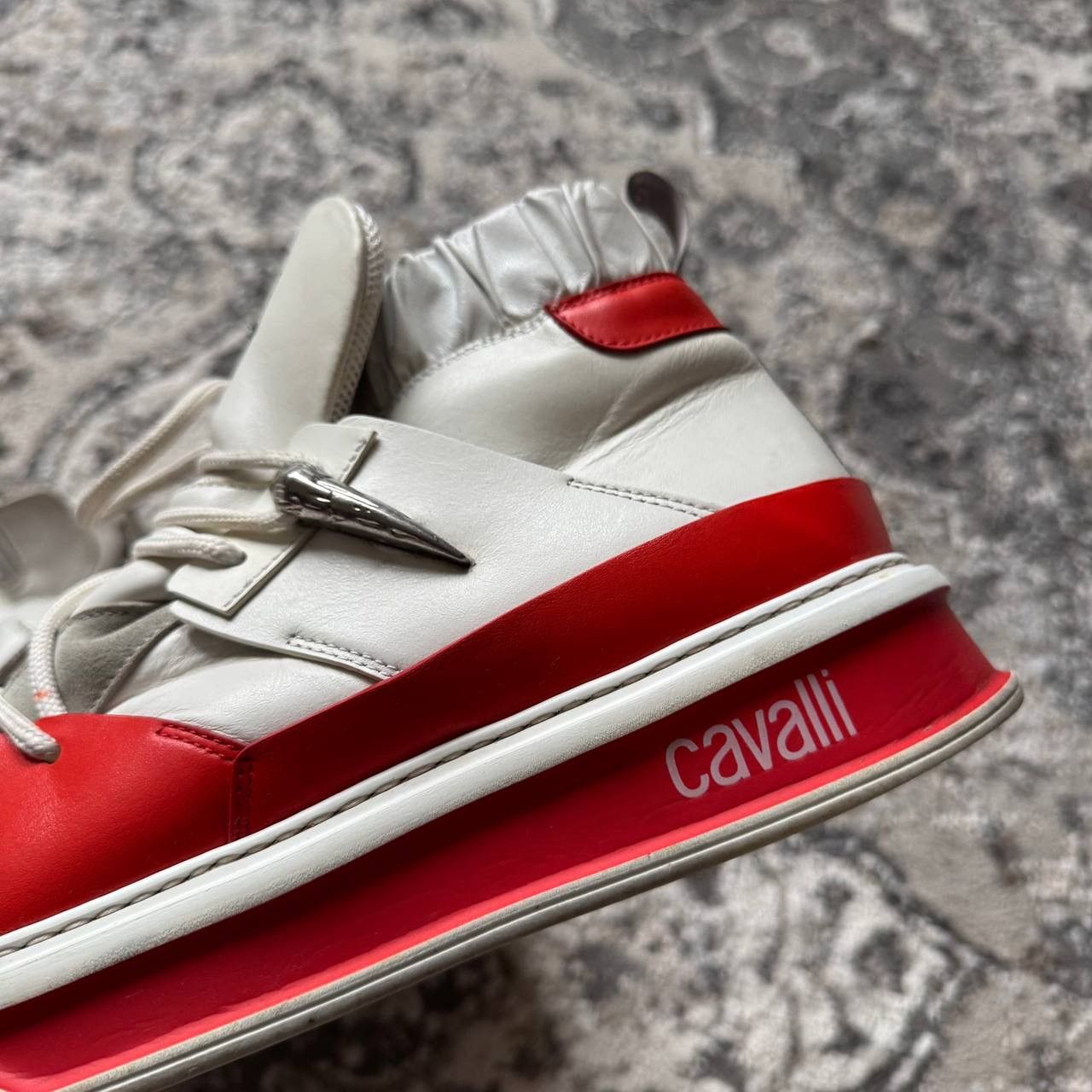 Just Cavalli Just Cavalli Tiger Tooth High-Top Oversize Leather Sneakers Size US 9.5 / EU 42-43 - 11 Thumbnail