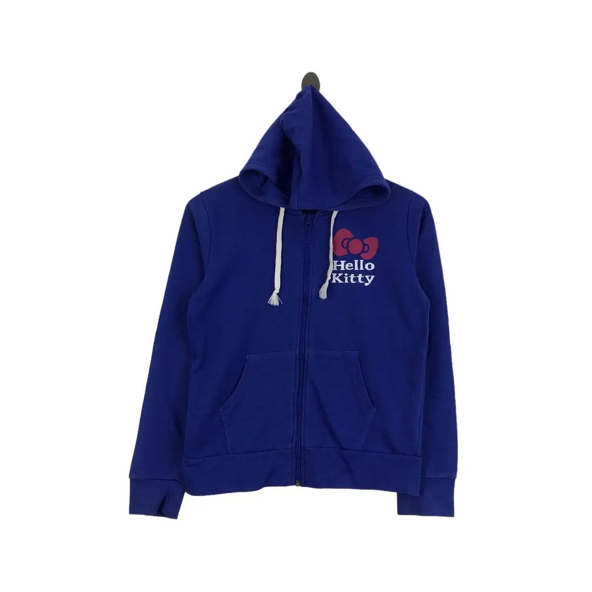 Vintage Vtg HELLO KITTY SANRIO Japan Collection Back Hit Blue Hoodie Size M / US 6-8 / IT 42-44 - 2 Thumbnail