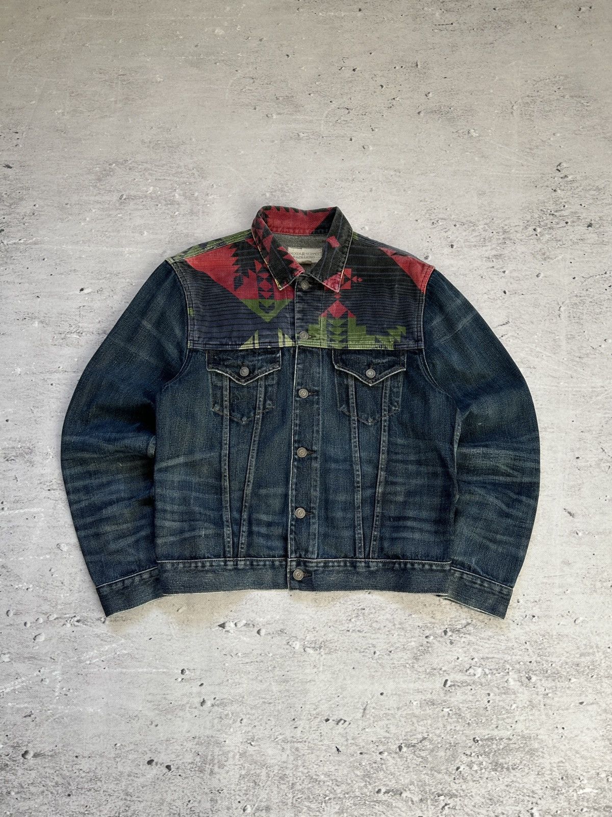 image of Denim And Supply Ralph Lauren x Ralph Lauren Vintage Y2K Ralph Laurent Corduroy And Denim Jacket 90