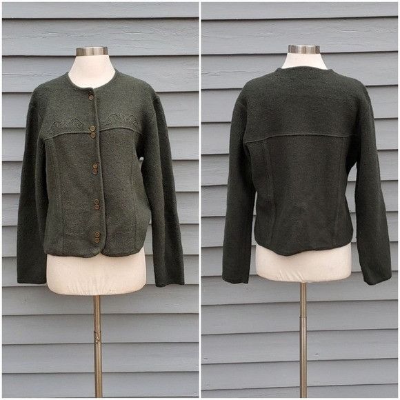 Pendleton × Vintage Vintage 90s y2k Pendleton Olive OD Green Wool Brass Button C Size M / US 6-8 / IT 42-44 - 1 Thumbnail