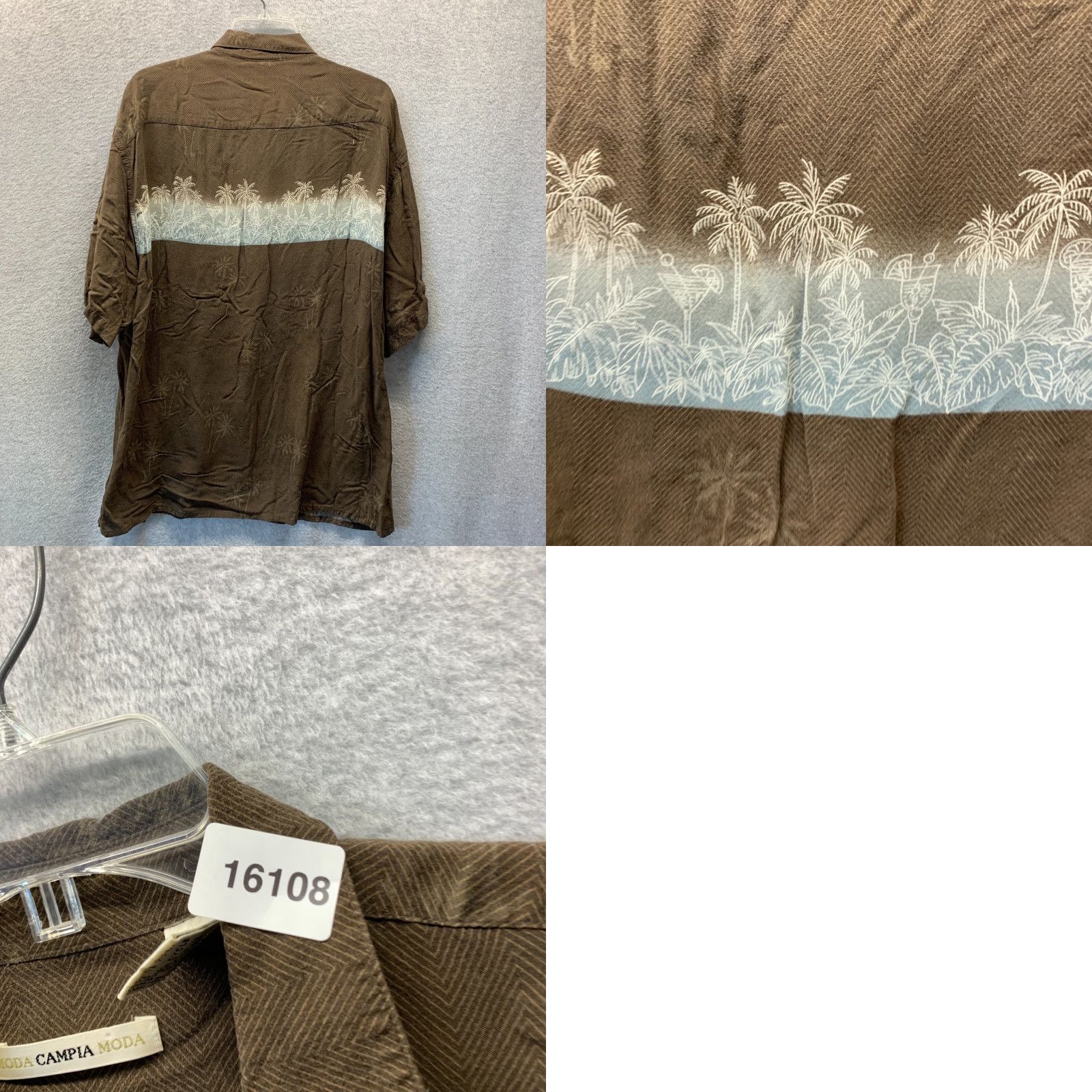 Vintage VINTAGE Campia Moda Shirt Adult 2XL Brown Floral Rayon Viscose Casual Men Size US XXL / EU 58 / 5 - 10 Thumbnail