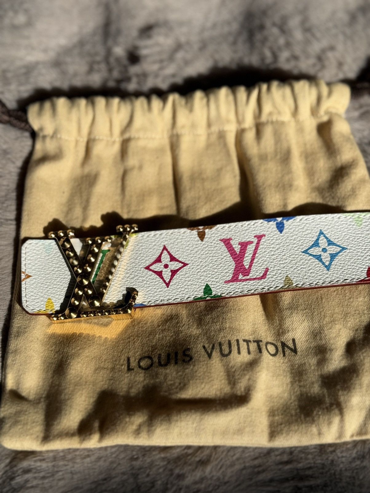 Louis Vuitton × Takashi Murakami Louis Vuitton x Takashi Murakami Multicolor Monogram Belt Size 32 - 3 Thumbnail