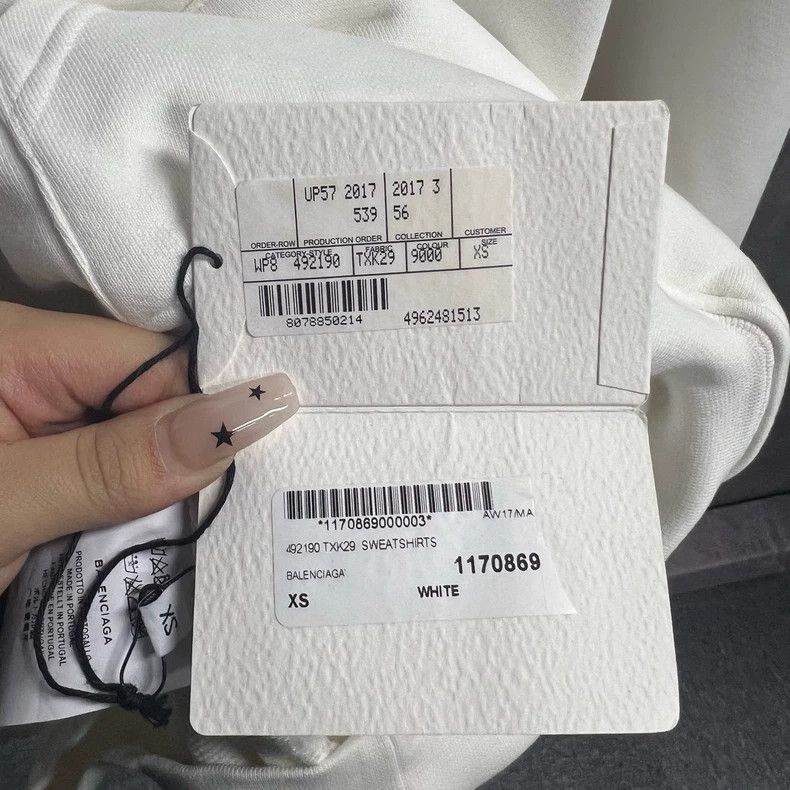Balenciaga Balenciaga White Hat Printed Pattern Logo Hooded Sweatshir Size US XS / EU 42 / 0 - 4 Thumbnail
