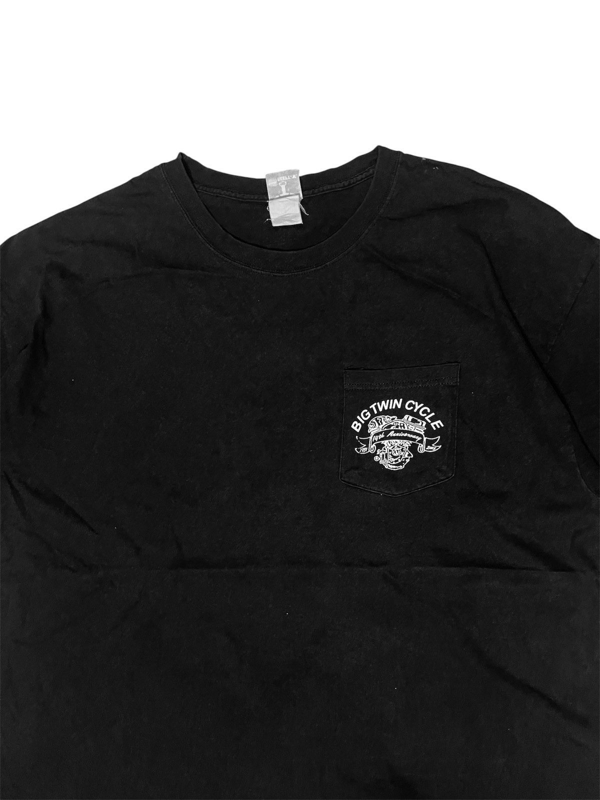 Hanes Vintage 90s Big Twin Cycles Pocket T-shirt Size US XL / EU 56 / 4 - 3 Thumbnail