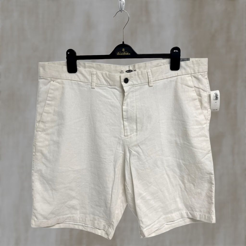 old navy mens dress shorts 2 Pair Old Navy Men's Dress Chino Slim Shorts Bermuda Salmon & Black/Gray  30/32