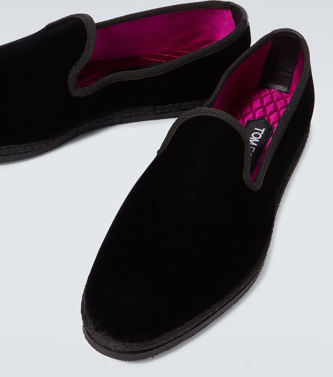 Tom Ford o1w1db10724 Neal Velvet Loafers in Black Size US 12 / EU 45 - 3 Thumbnail