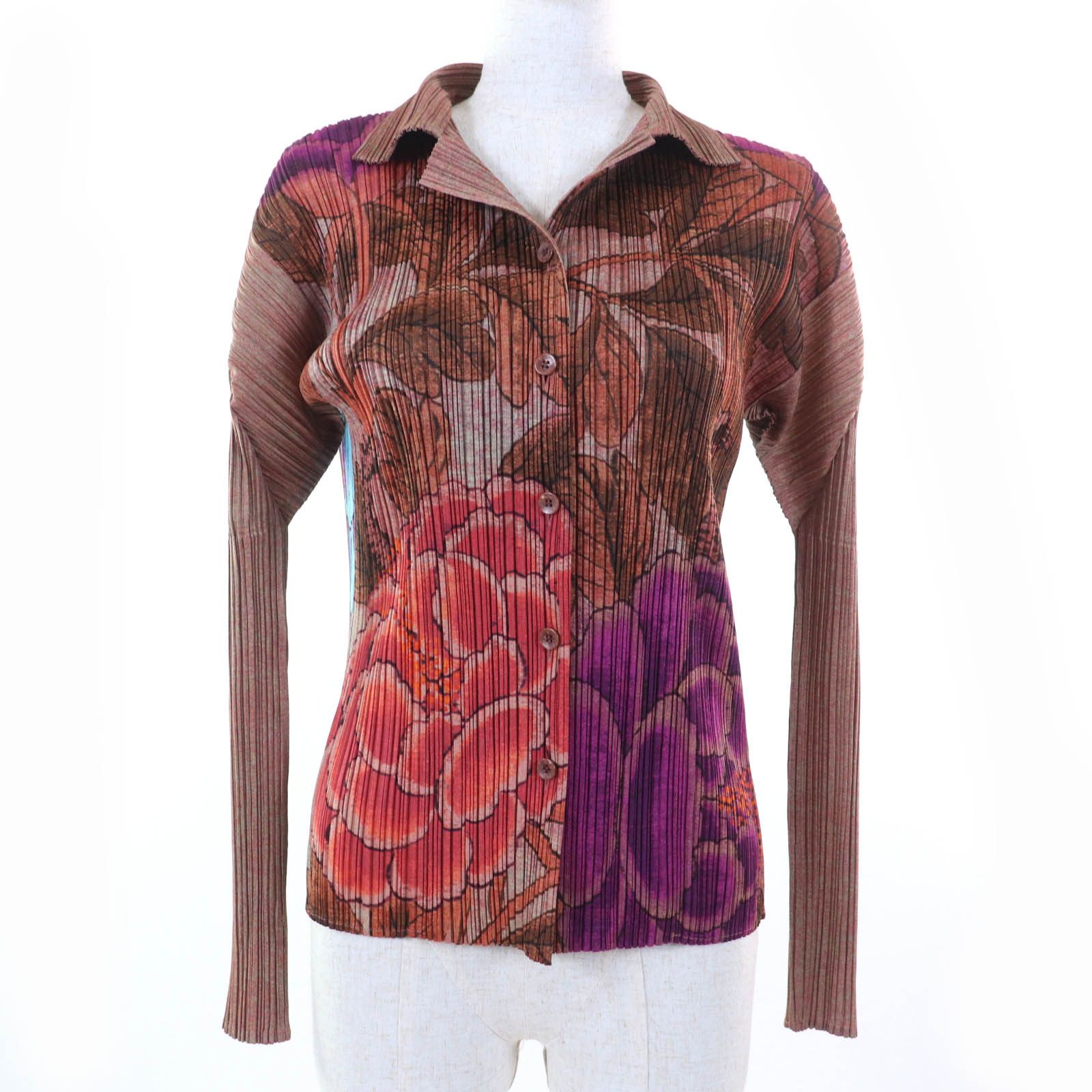 Issey Miyake Issey Miyake PLEATS PLEASE Peony Botanical Flower Rare Peony Cotton Shirt Others Tops DUTY FREE for USA Size ONE SIZE - 1 Thumbnail