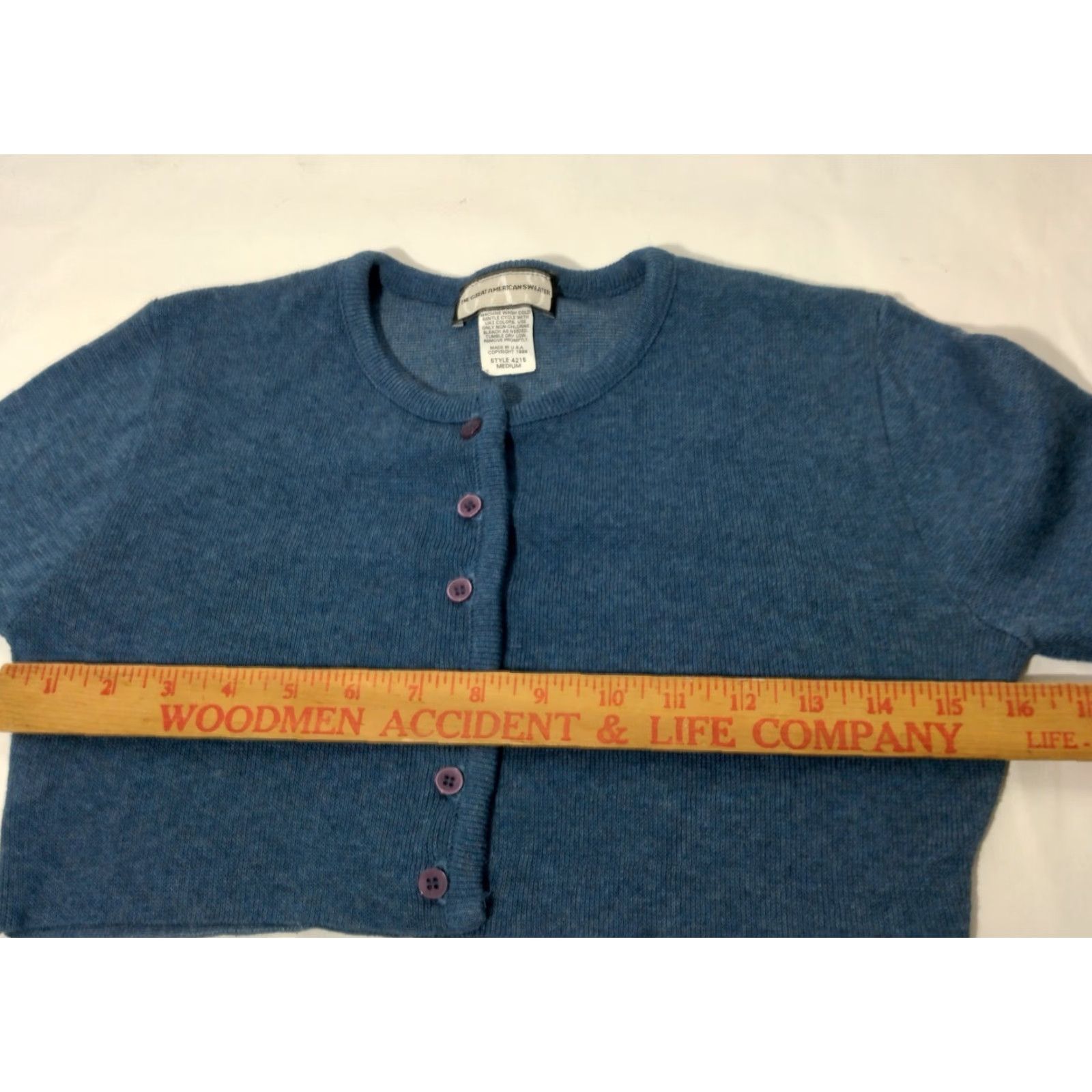 THE GREAT VINTAGE The Great American Sweater Cropped Cardigan M Blue Casual Womens Size M / US 6-8 / IT 42-44 - 3 Thumbnail