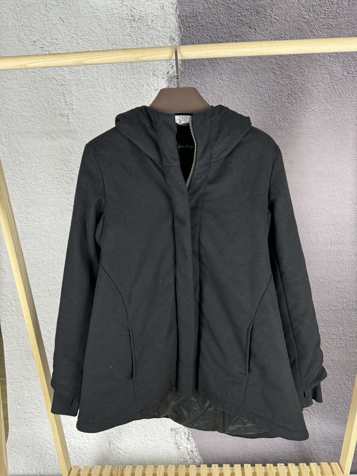 Andrea Ya'aqov Andrea Ya’aqov full zip down wool cashmere coat jacket black Size L / US 10 / IT 46 - 1 Thumbnail