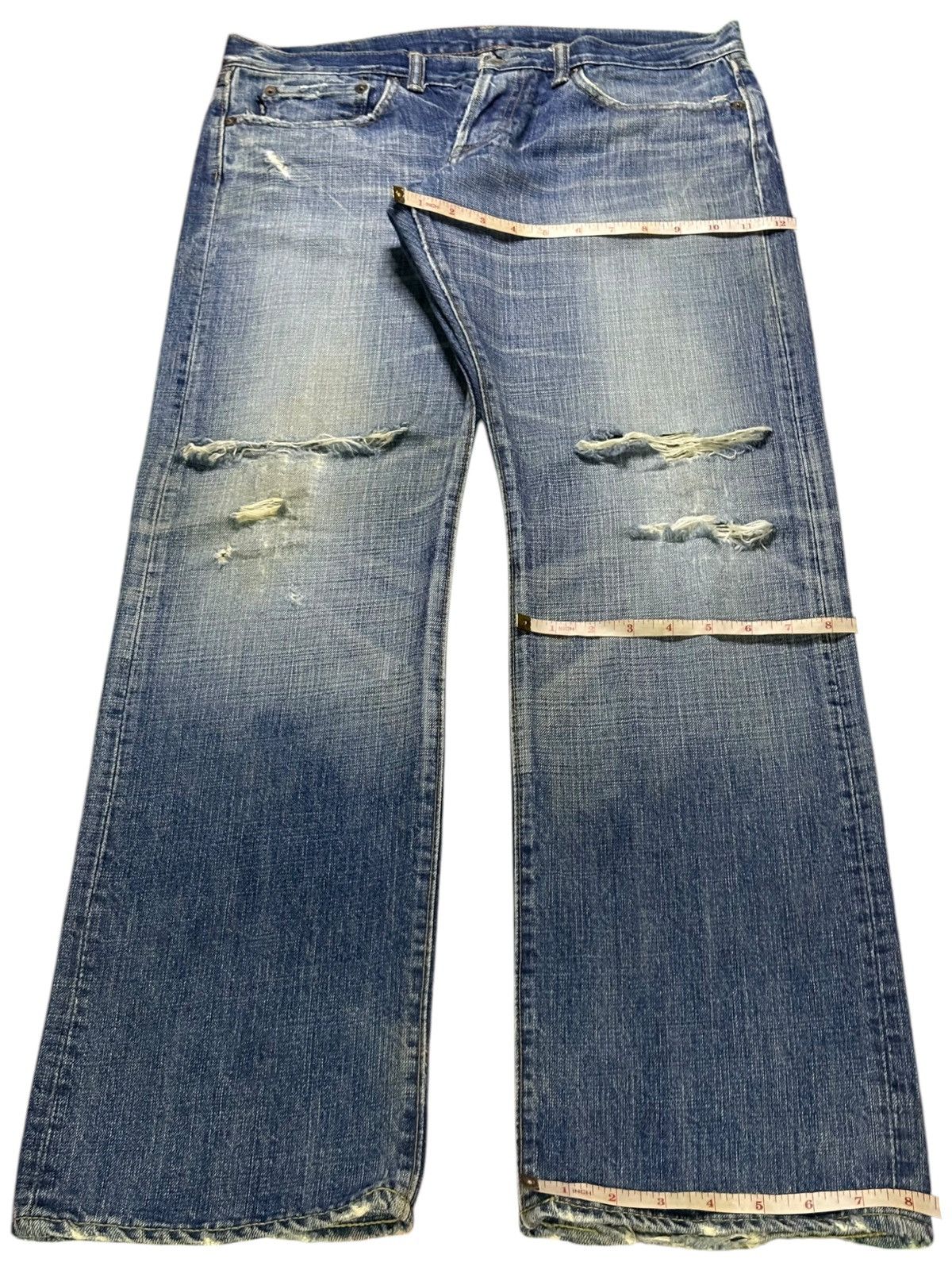 Eternal × Japanese Brand Vintage Eternal Mud Wash Distressed Ripped Baggy Jeans Size US 35 - 13 Thumbnail