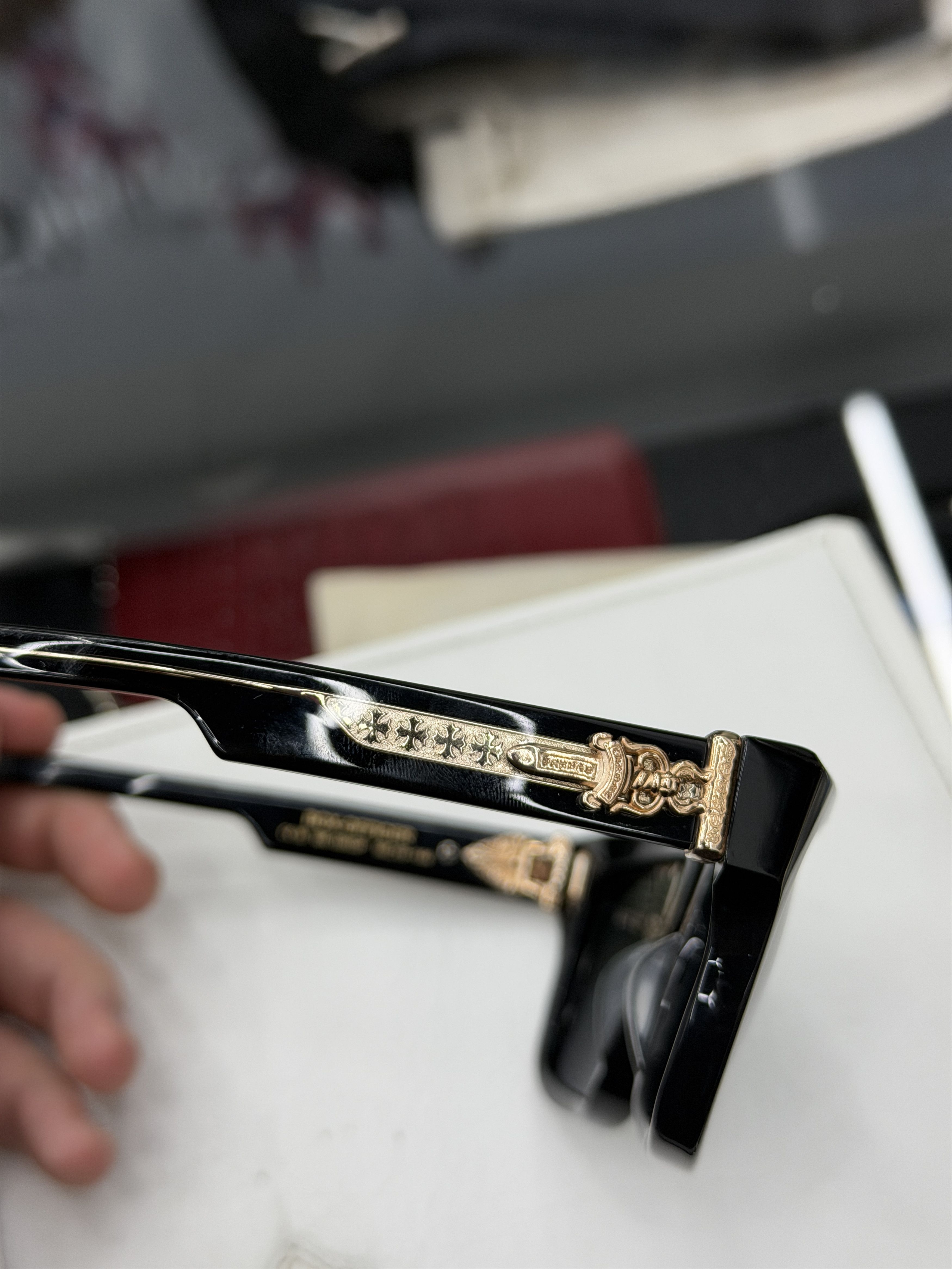 Chrome Hearts Chrome Hearts Box Officer Sunglasses Black/Gold Size ONE SIZE - 6 Thumbnail