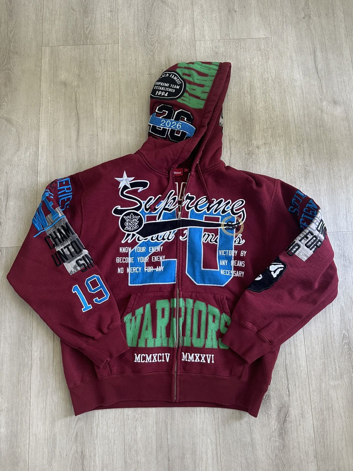 Supreme Supreme Crochet Hooded Zip Up Sweater Multicolor | Grailed
